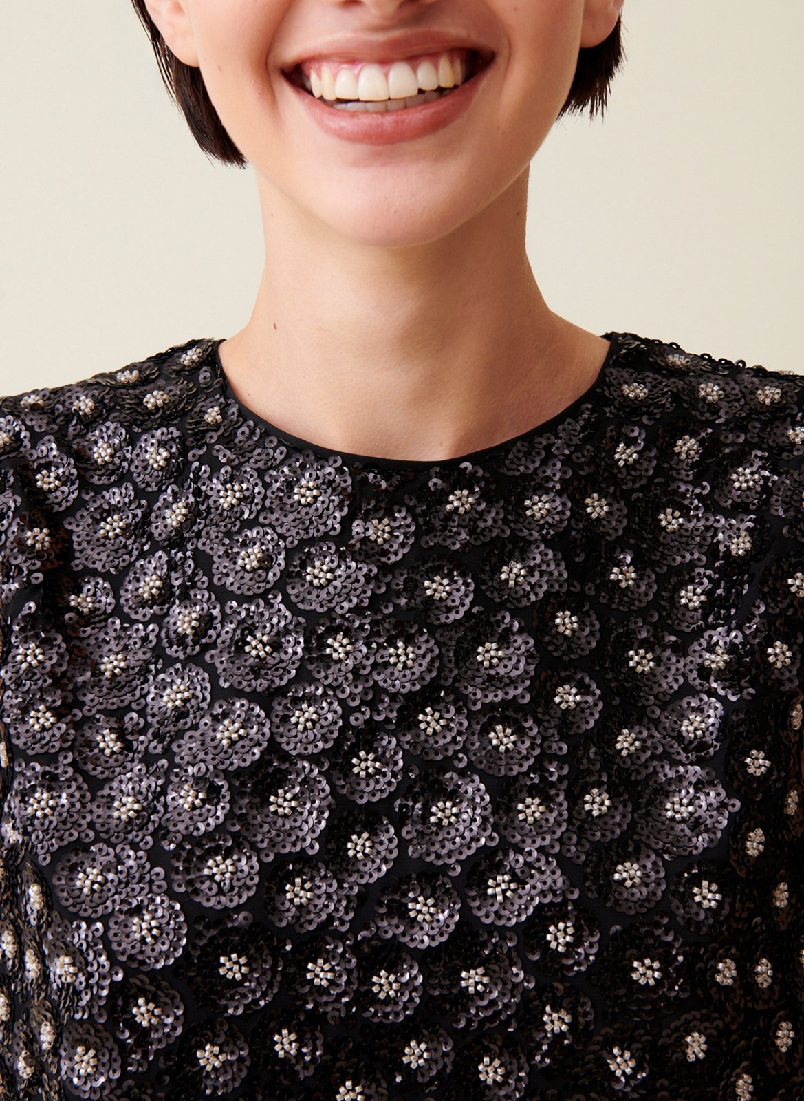 Top droit à sequins CLAUDIE PIERLOT Noir