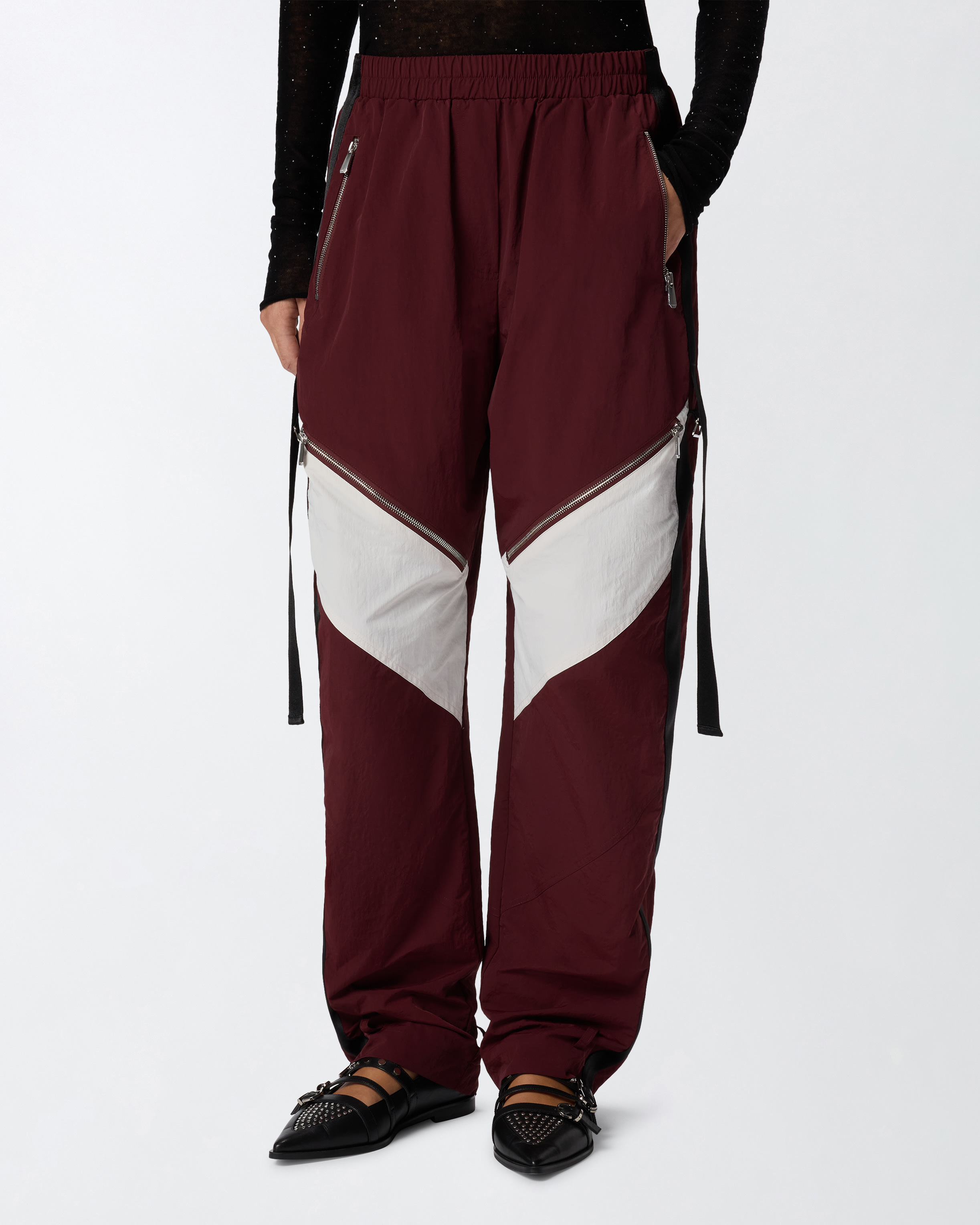 Oversized jogging pants with zip closures PINKO Red