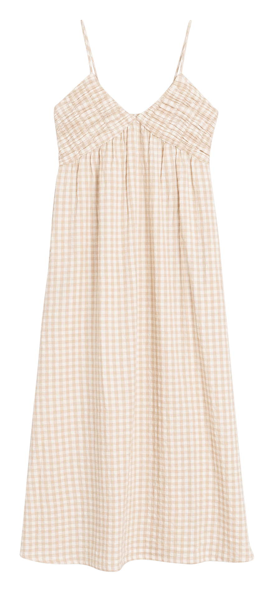 Langes Kleid mit V-Dekolleté INDI & COLD Beige