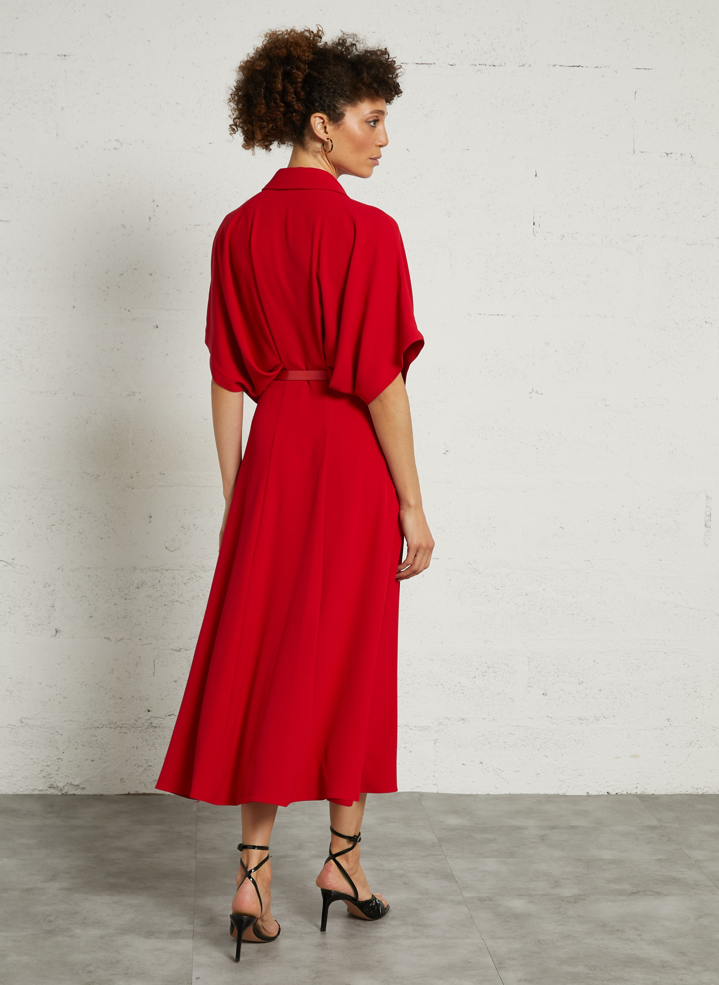 Long dress with classic collar IMPERIAL Red