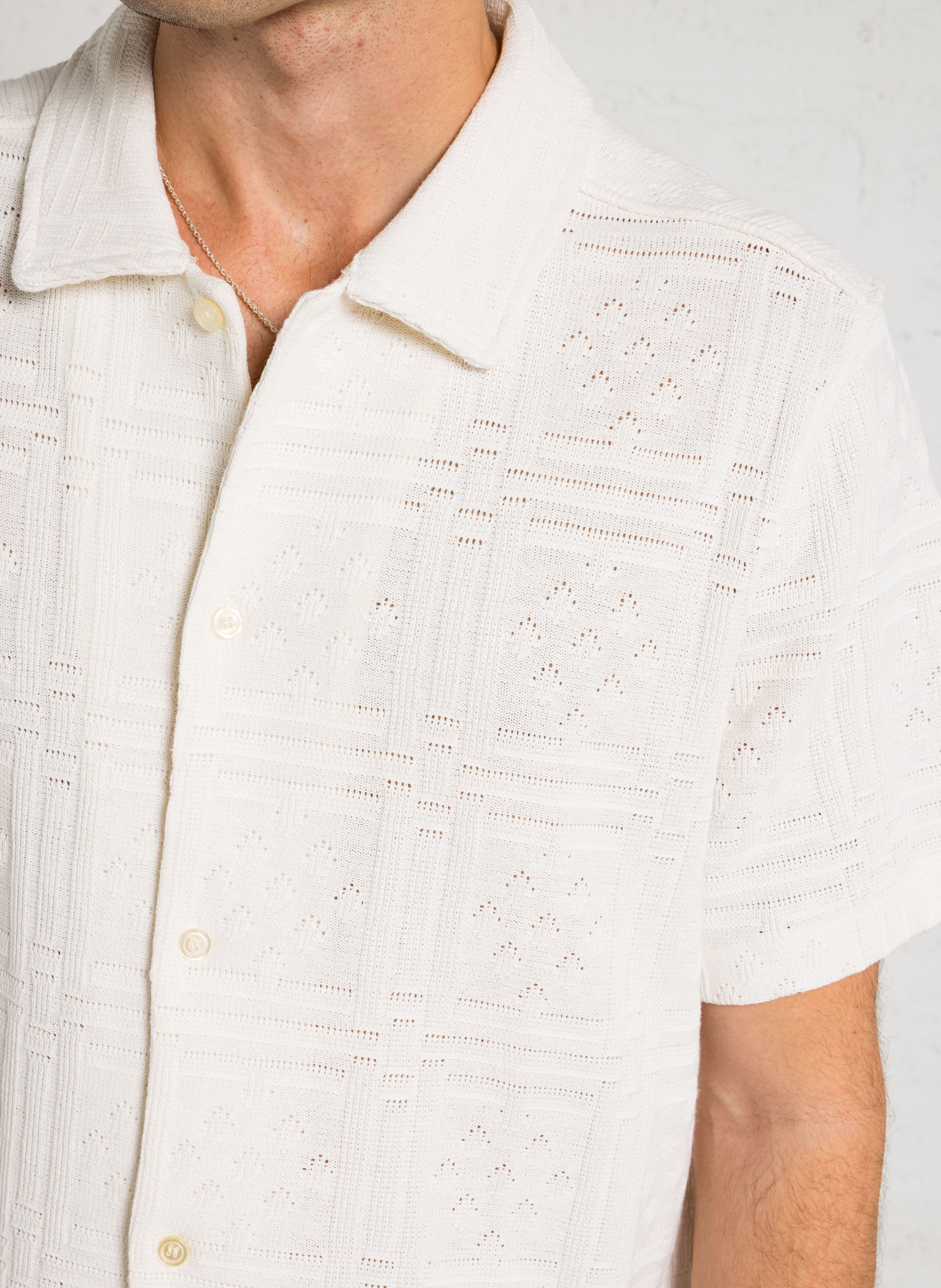 Camicia dritta collo classico in misto cotone LES DEUX Beige