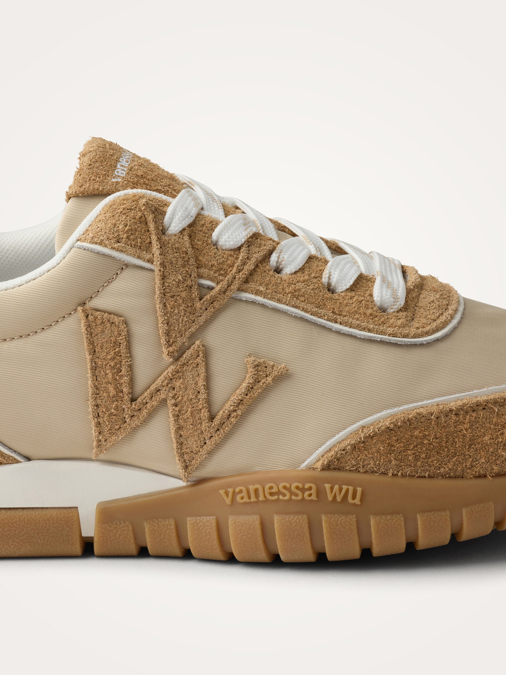 Sneakers with monogram on graphic sole VANESSA WU Beige