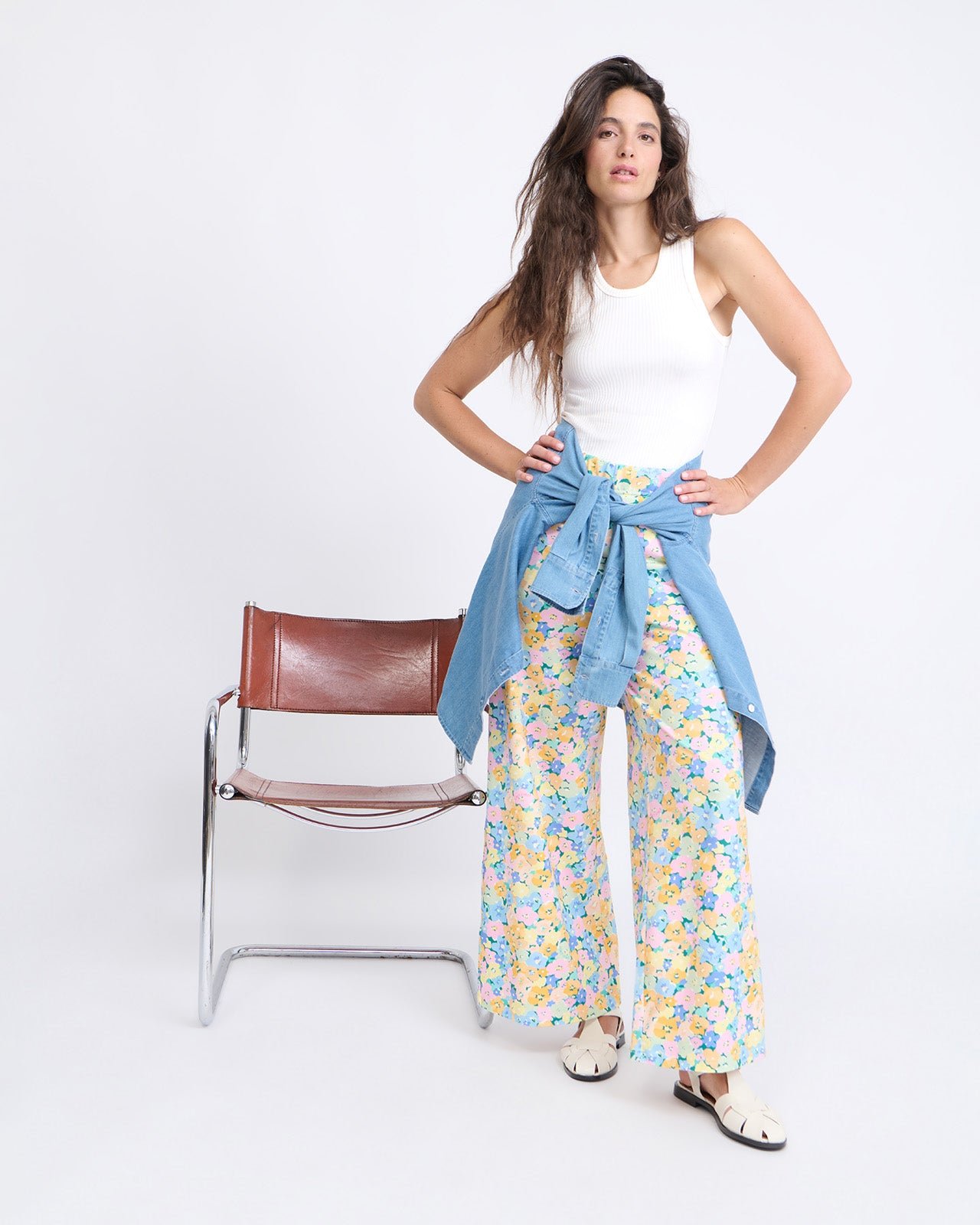 Pantalon en coton bio imprimé fleuri EMOI EMOI Multicolore