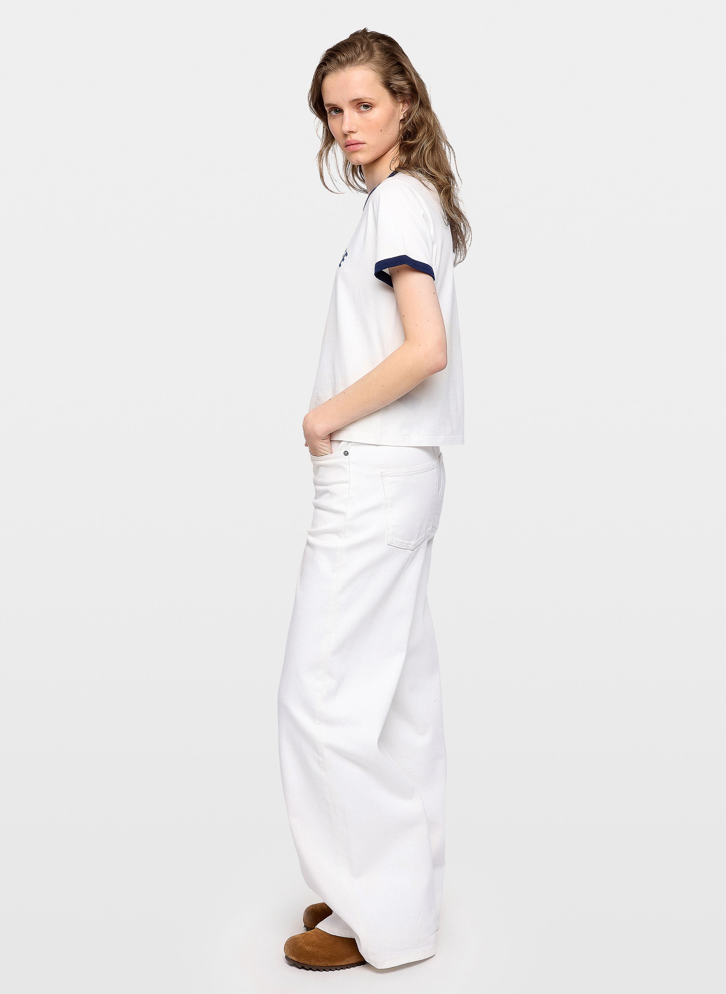 Tee-shirt droit col rond sérigraphié en coton bio ZADIG&VOLTAIRE Blanc