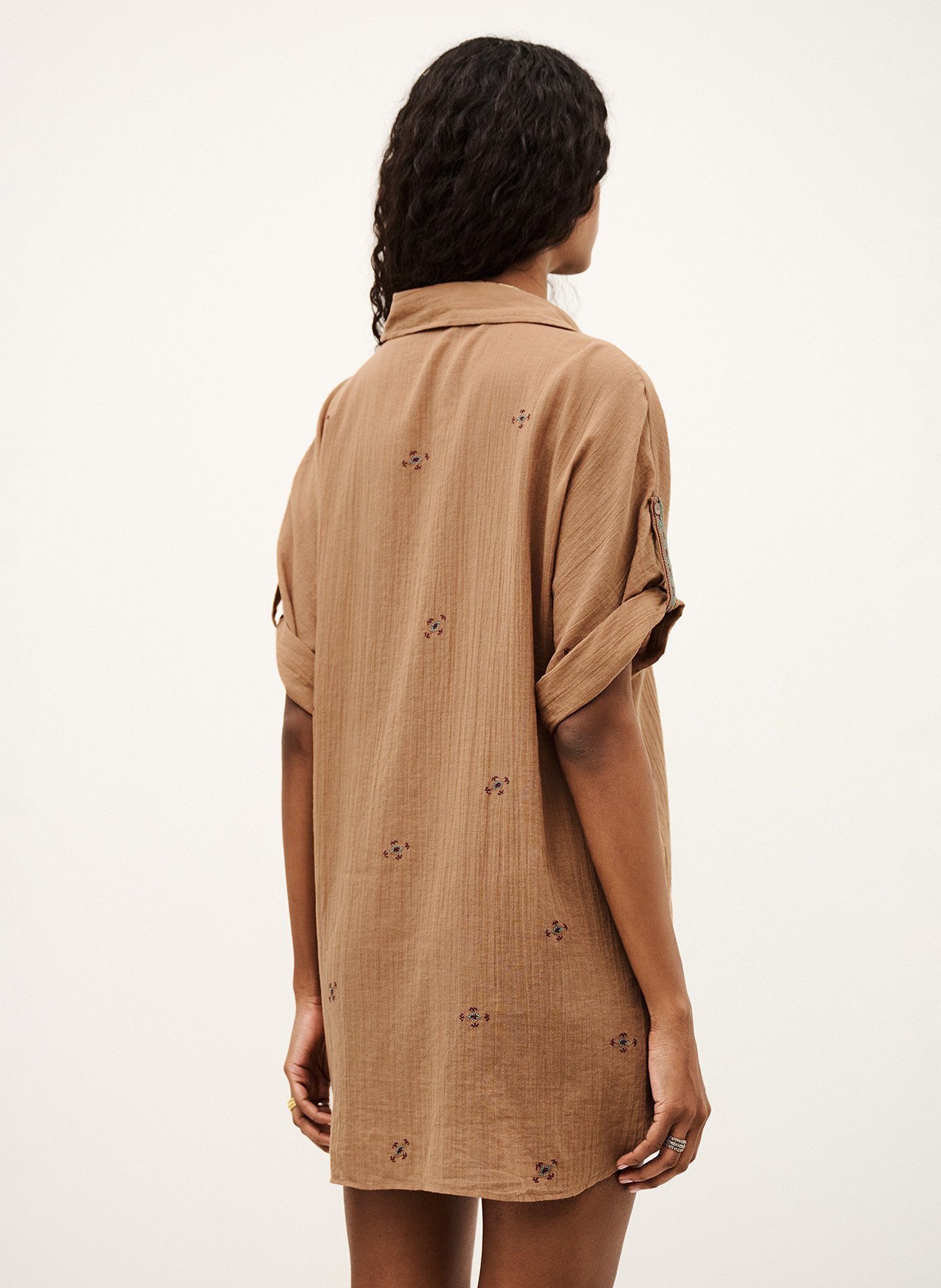 Chemise col classique en coton BA&SH Beige