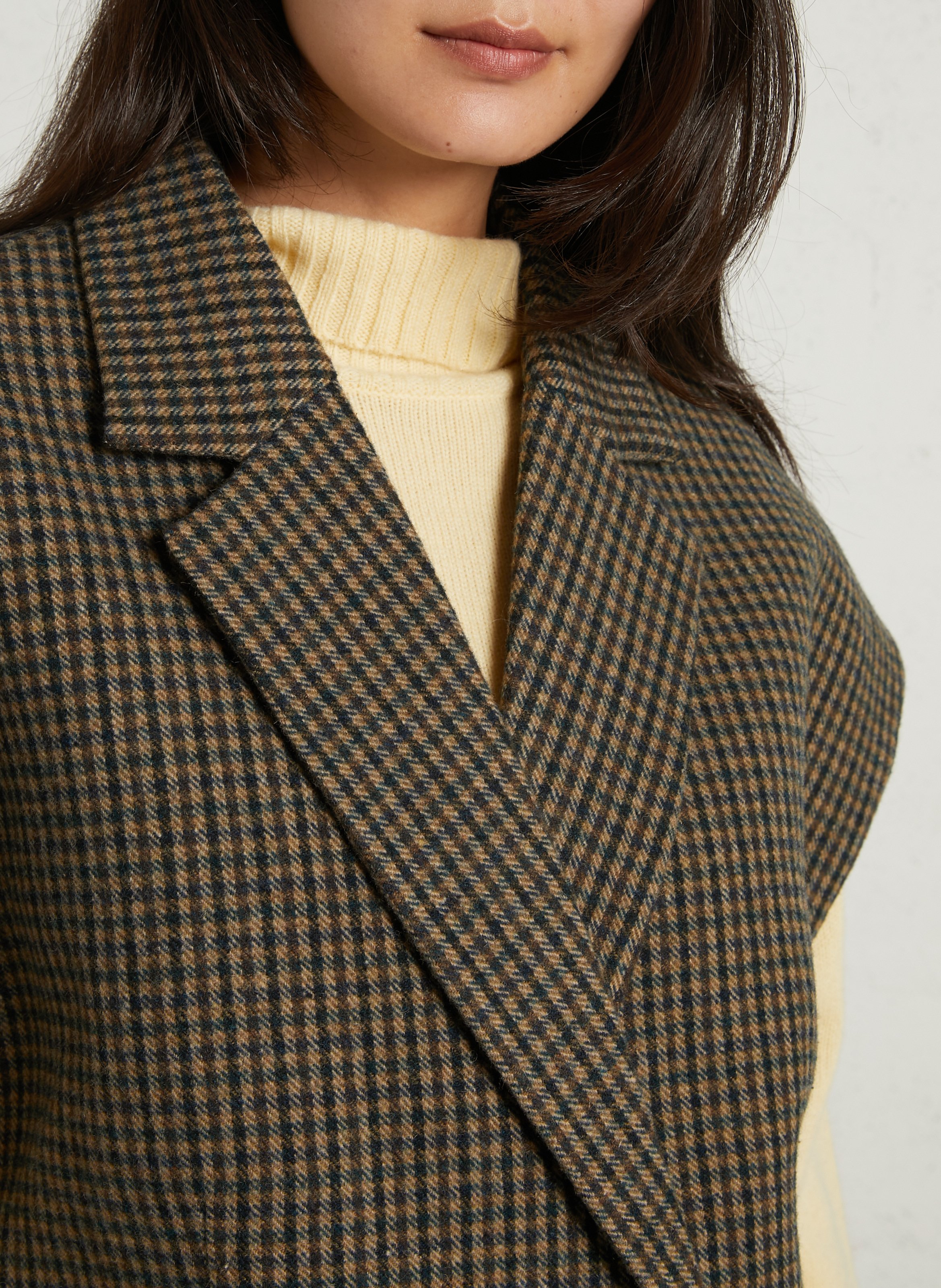 Straight jacket in recycled blended wool SUNCOO Khaki