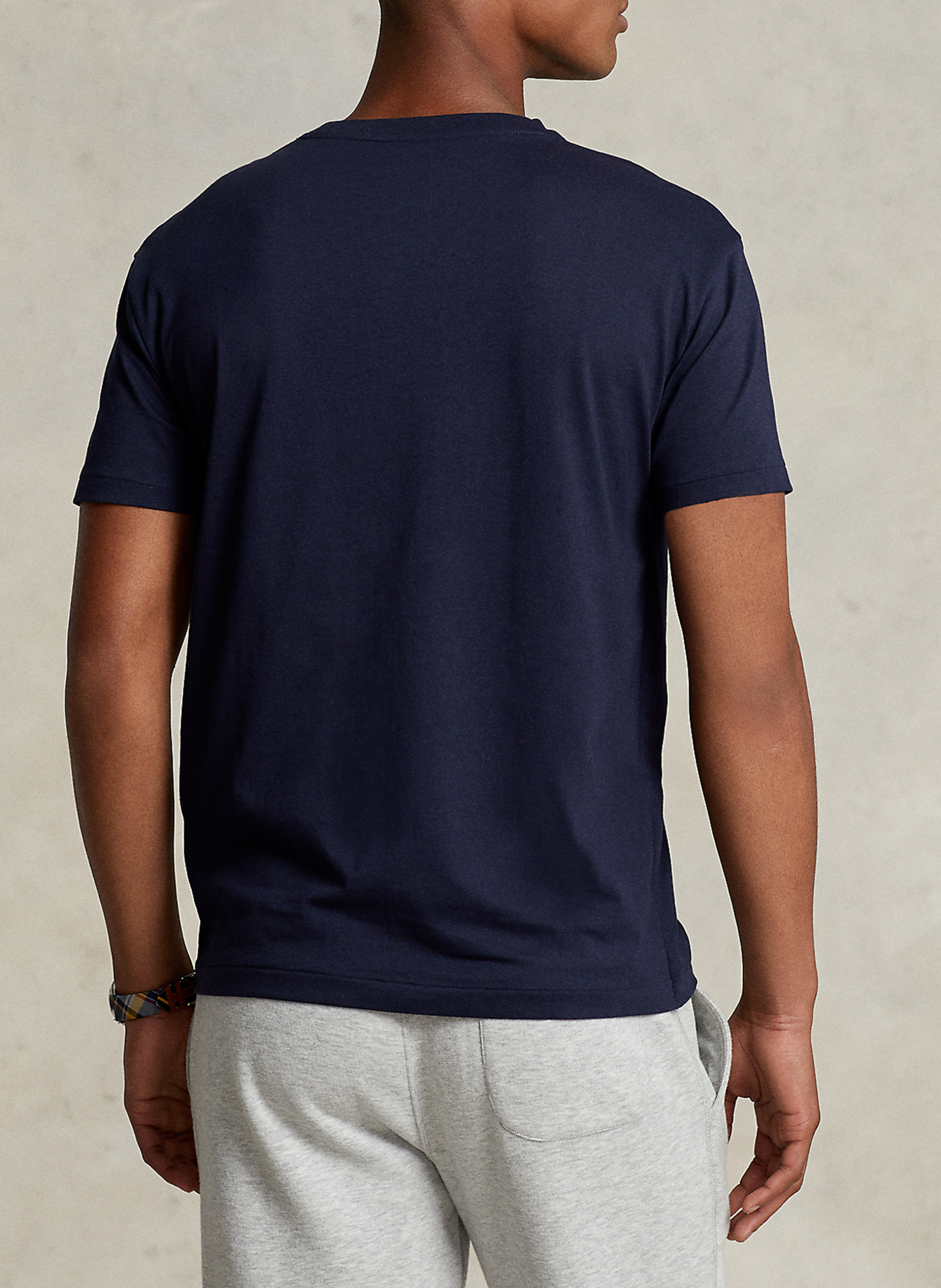 Baumwoll-T-Shirt mit V-Ausschnitt POLO RALPH LAUREN Blau