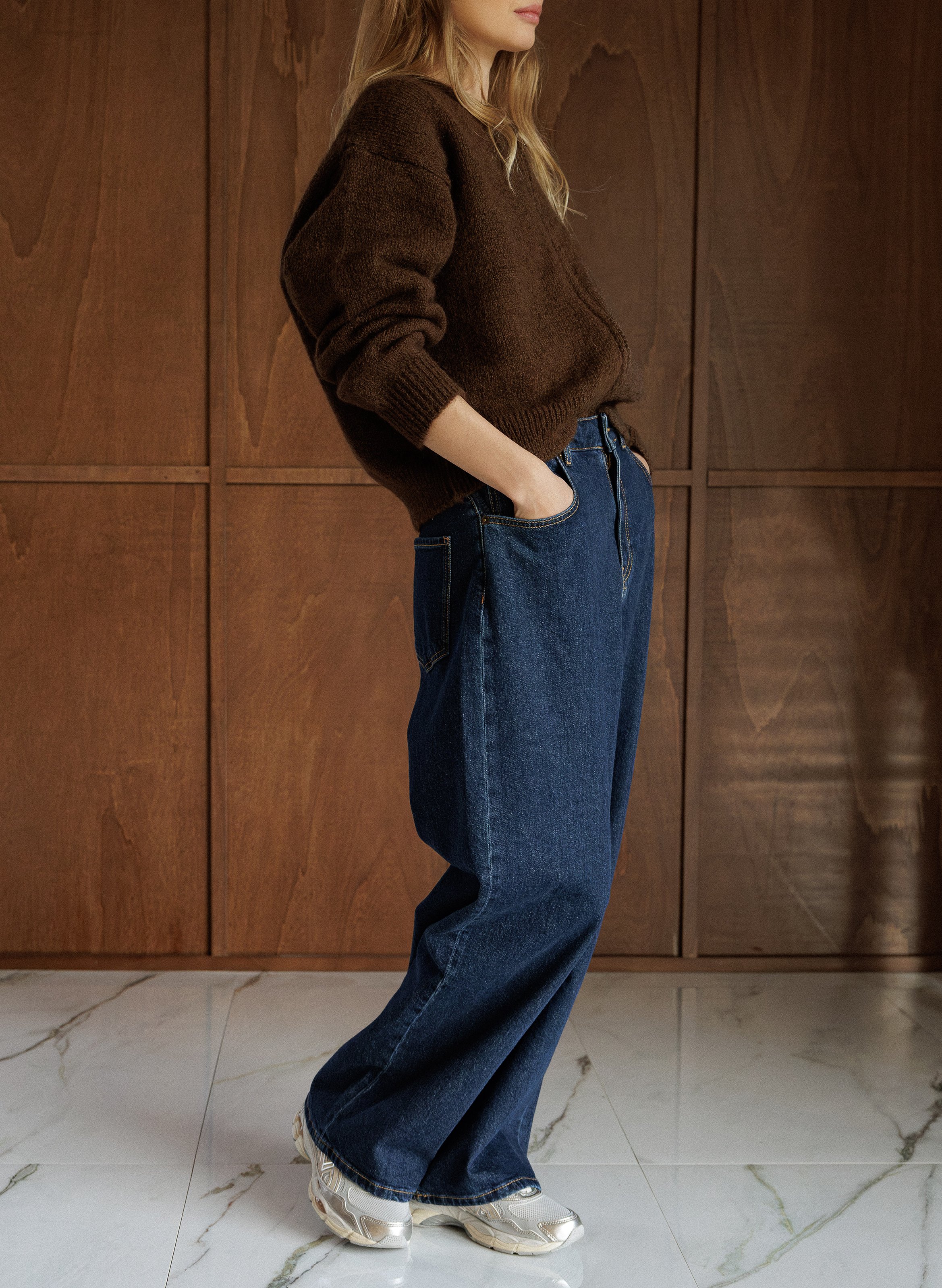 Vest met oversized pasvorm INDI & COLD Bruin