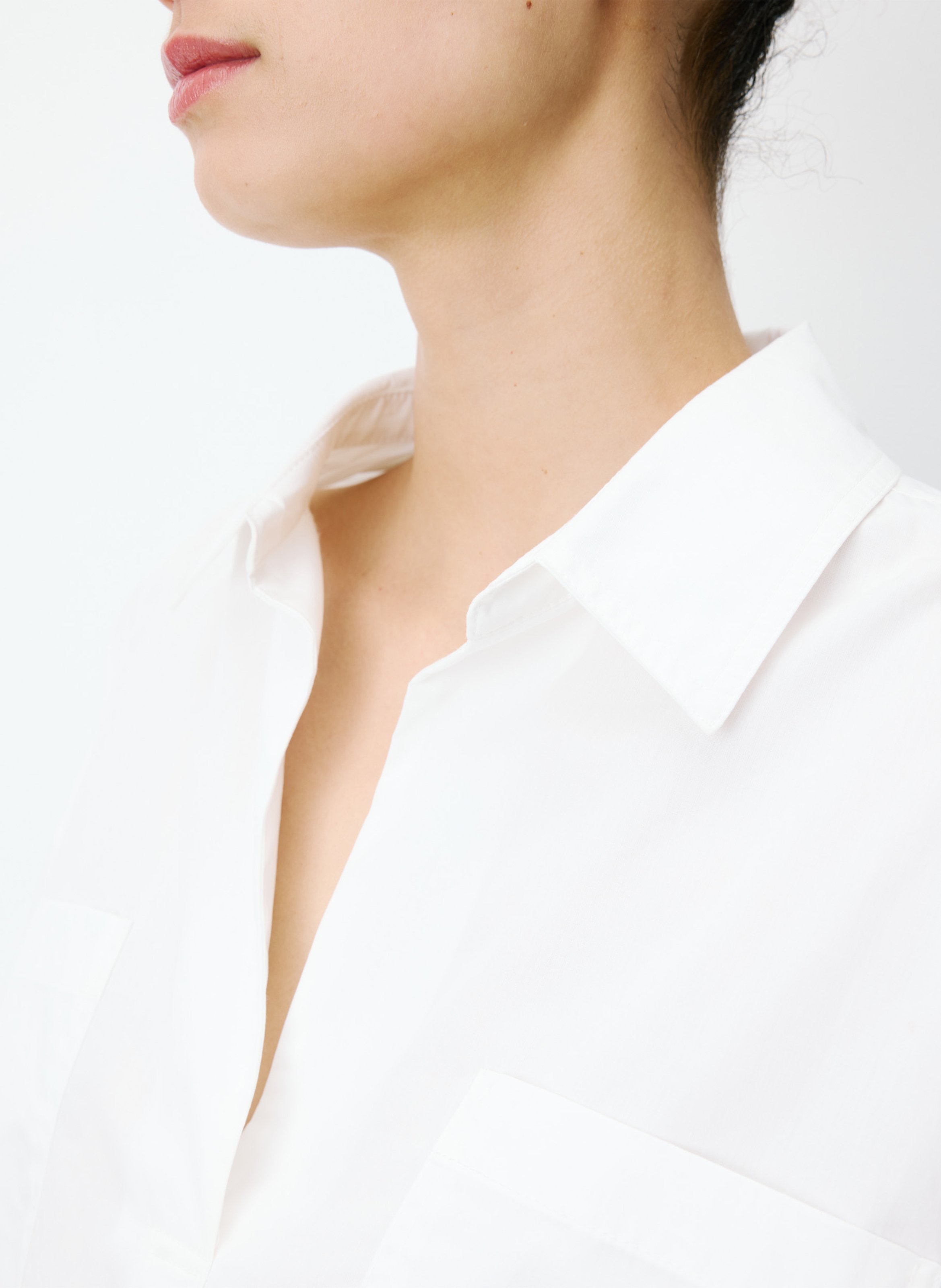 Oversized, katoenen blouse met klassieke kraag GRACE ET MILA Wit