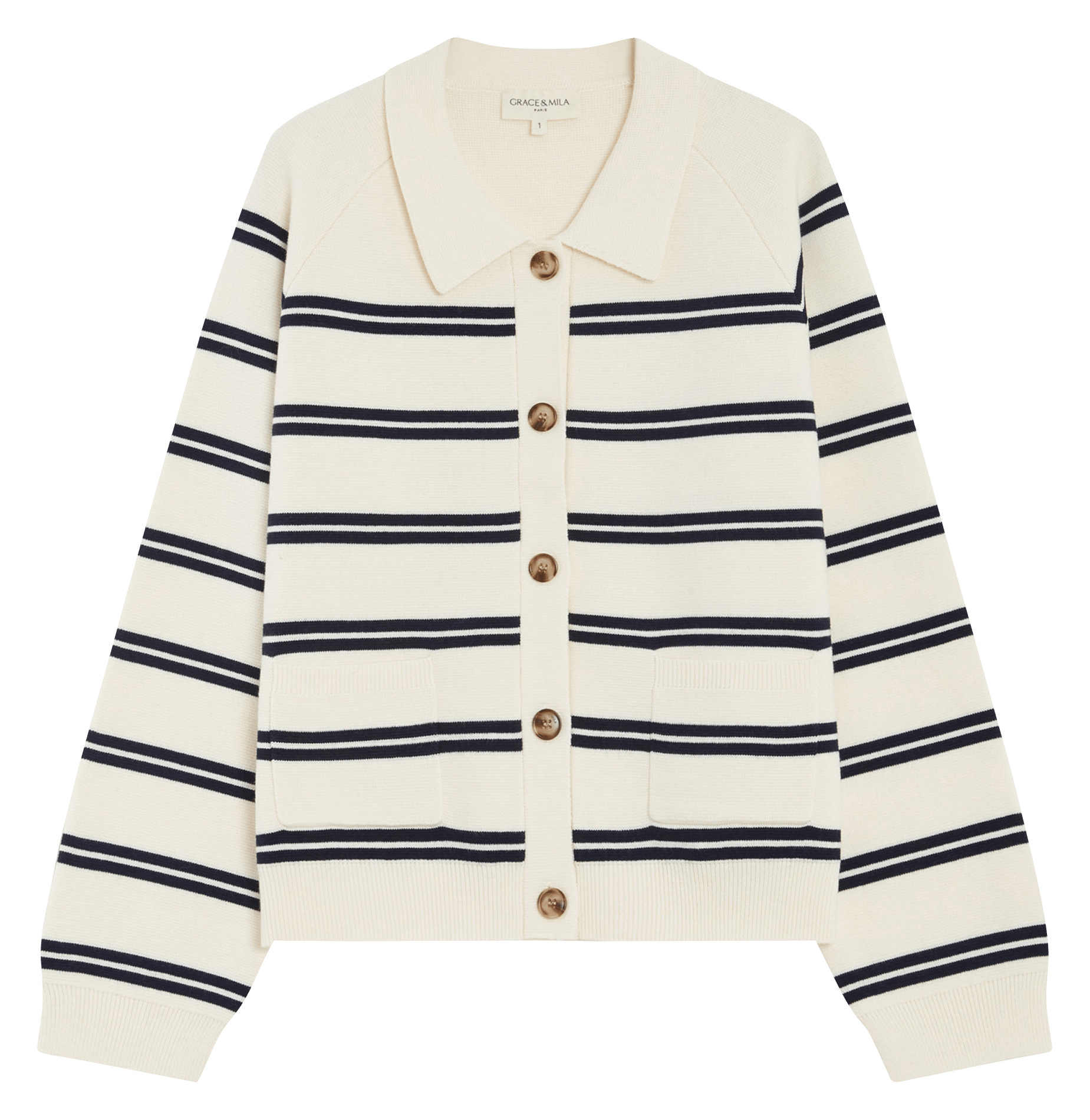 Oversized Striped Vest GRACE ET MILA White