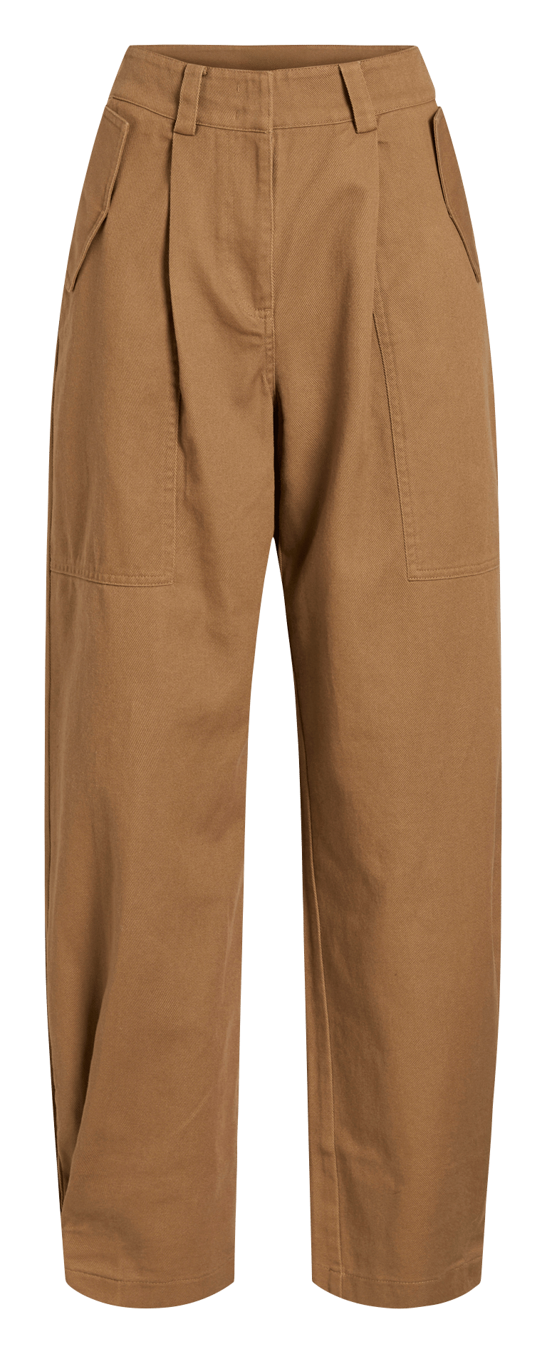Wijde hoge taille broek in effen kleur ROUGE EDIT Goudkleurig