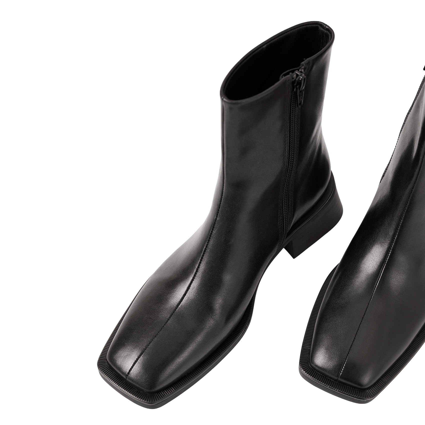 Square-toe leather ankle boots VAGABOND Black