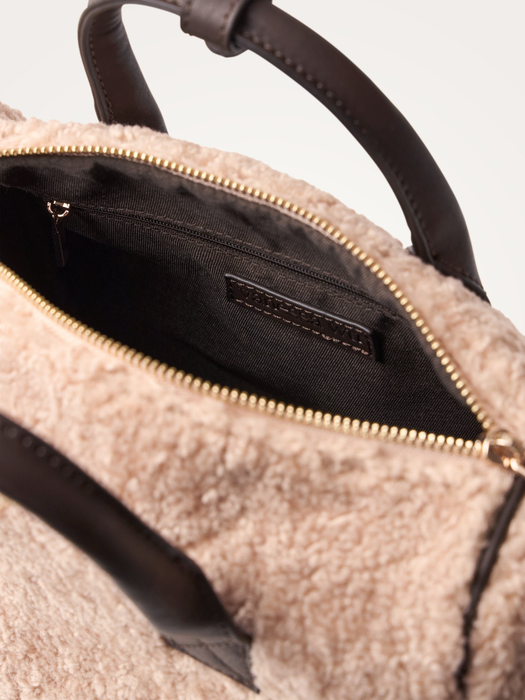 Mini bowling bag with shoulder strap | Beige VANESSA WU Women