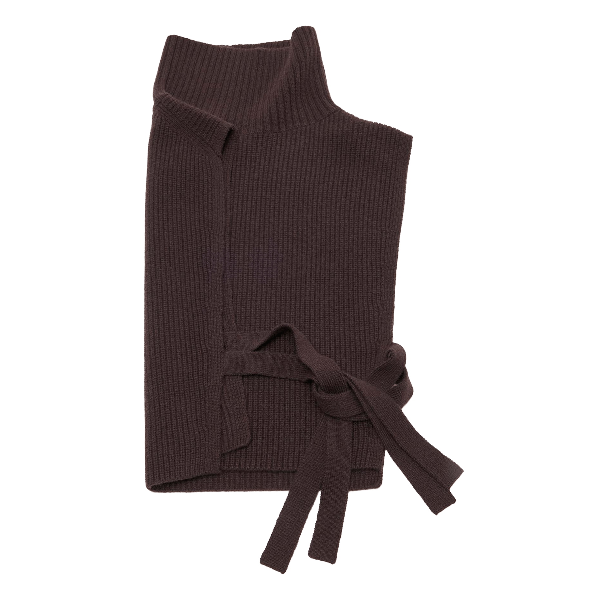 Pull col montant sans manches MAJE Marron