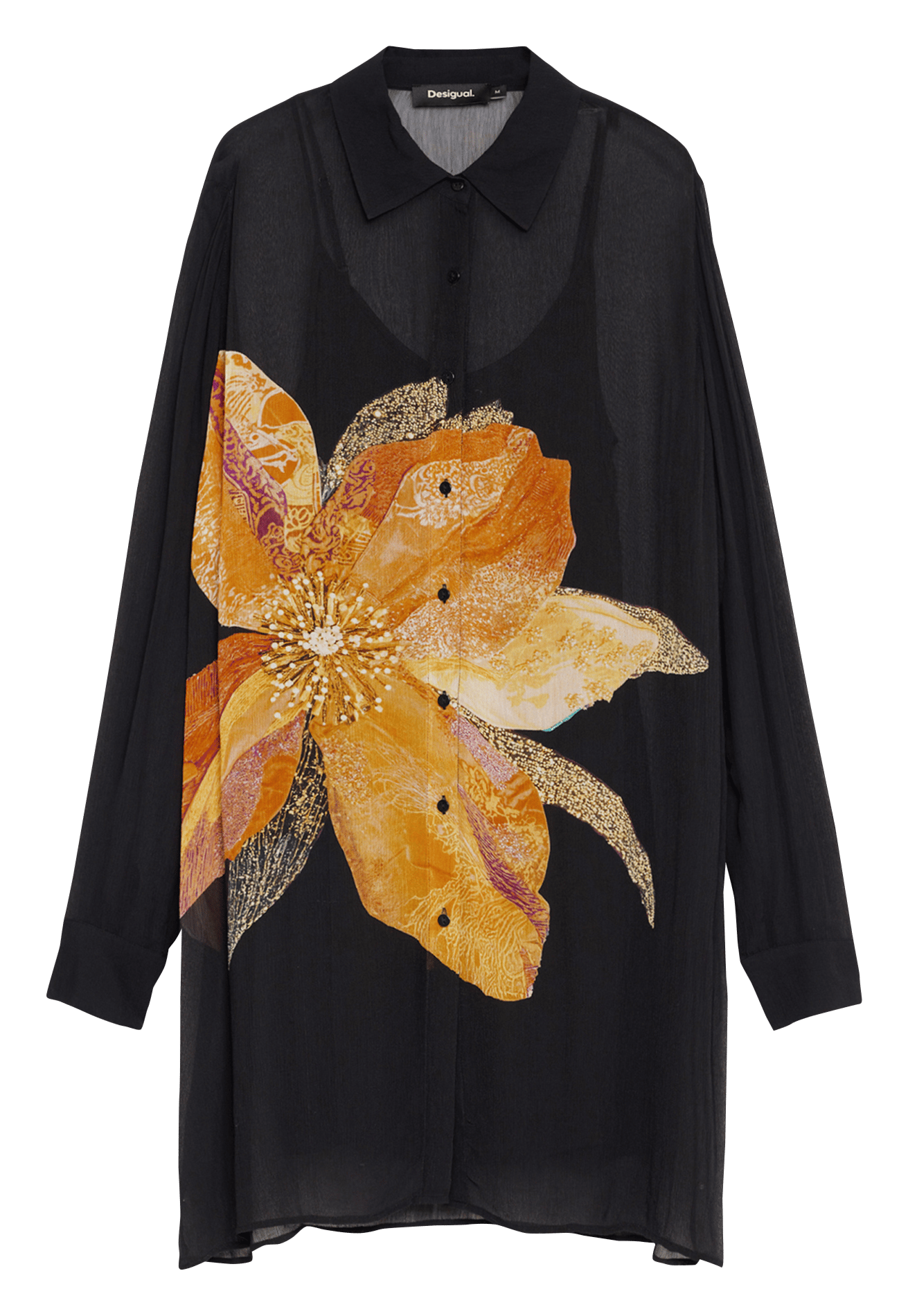 Short dress with classic collar DESIGUAL Black