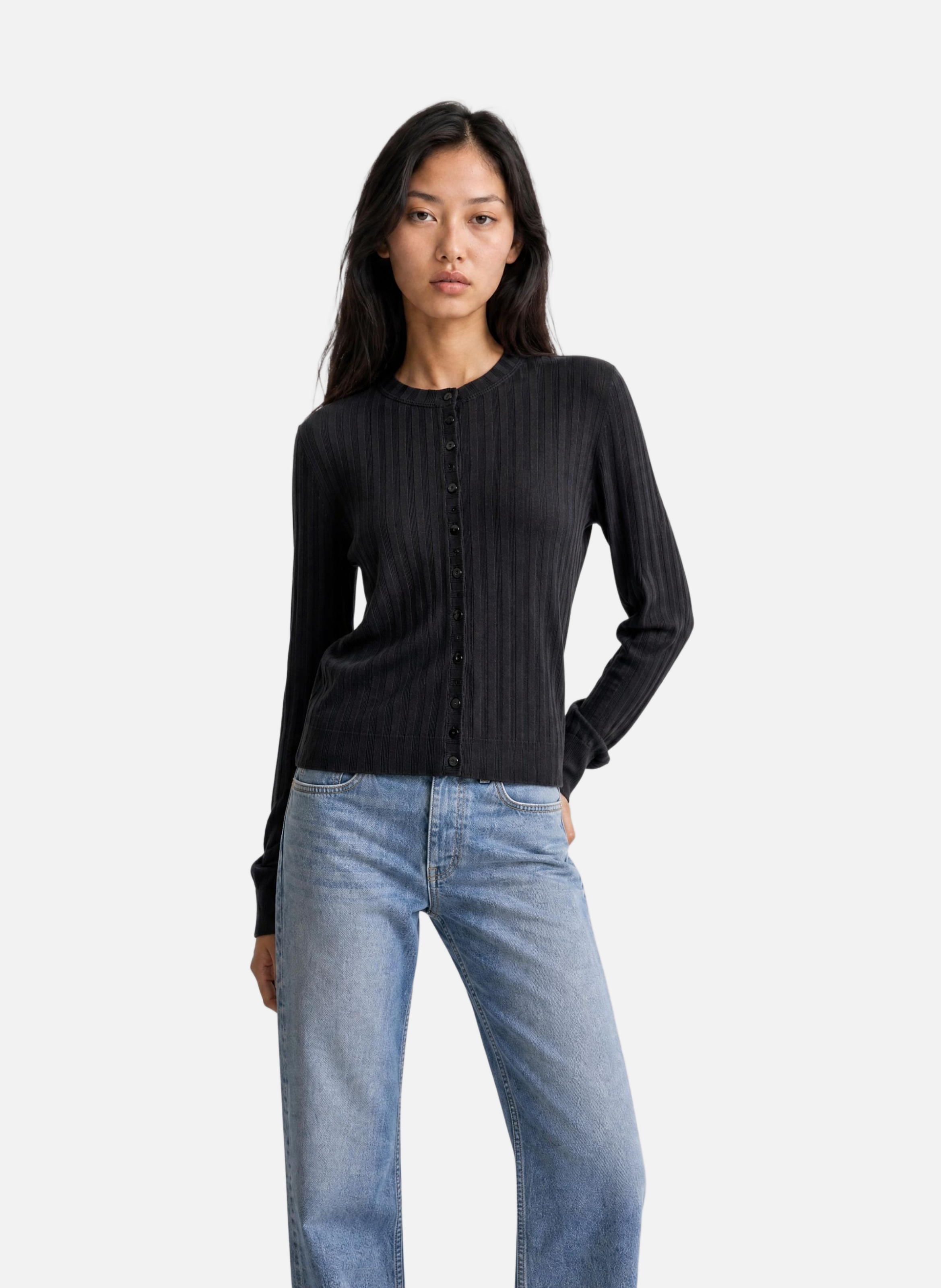 Long-sleeved cotton top THE KOOPLES Black
