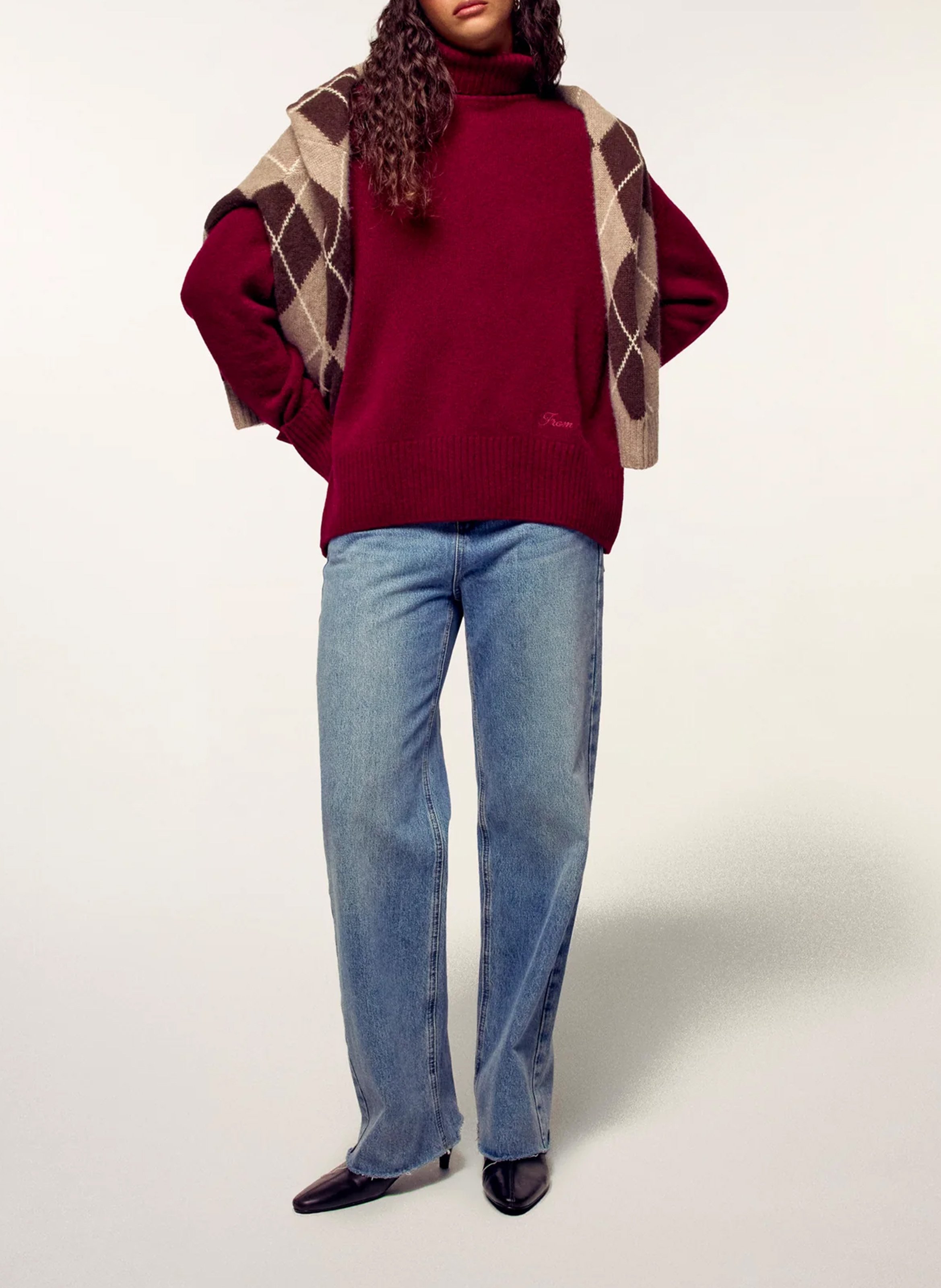 Pull oversize en cachemire FROM FUTURE Rouge