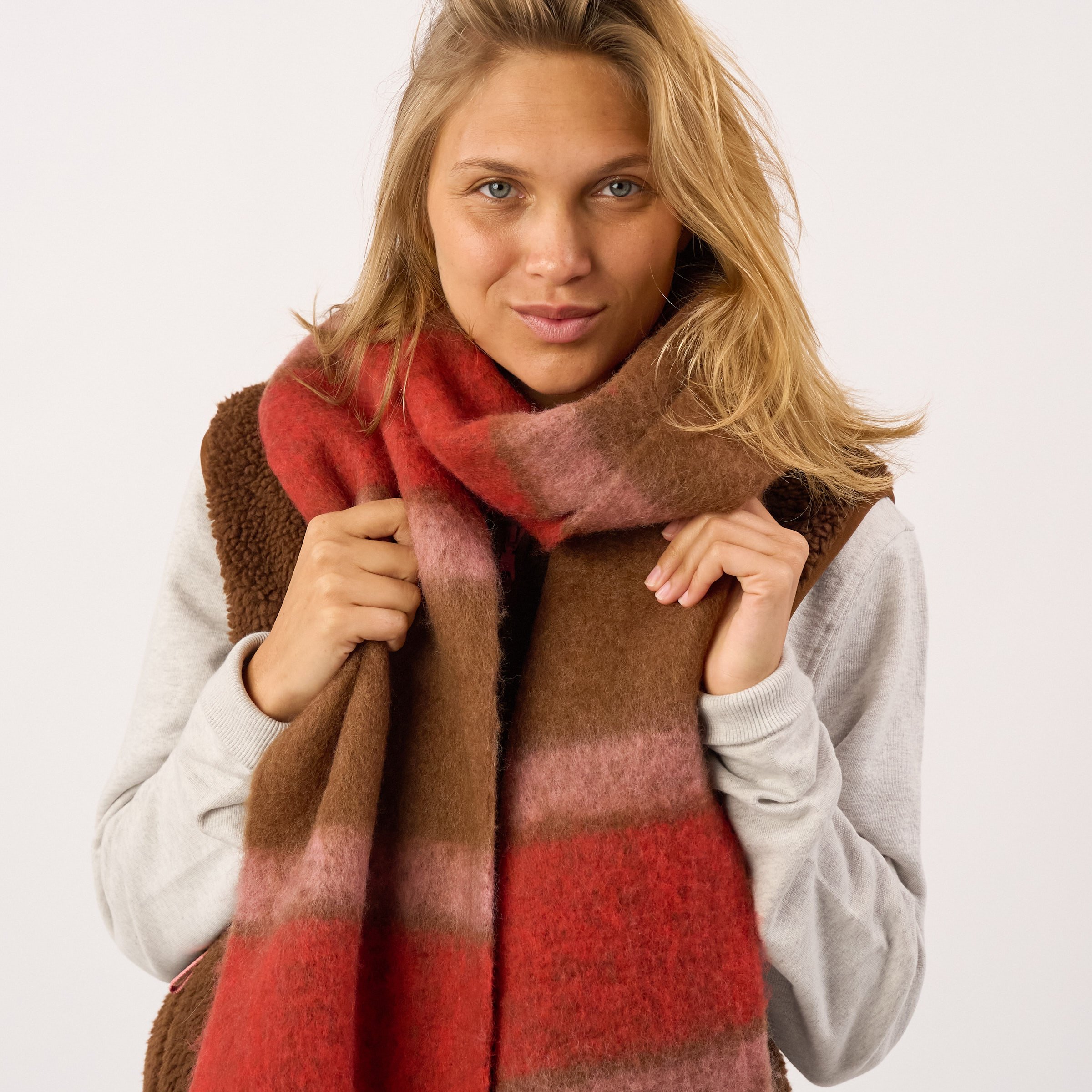 Regular wool scarf BILLYBELT Brown