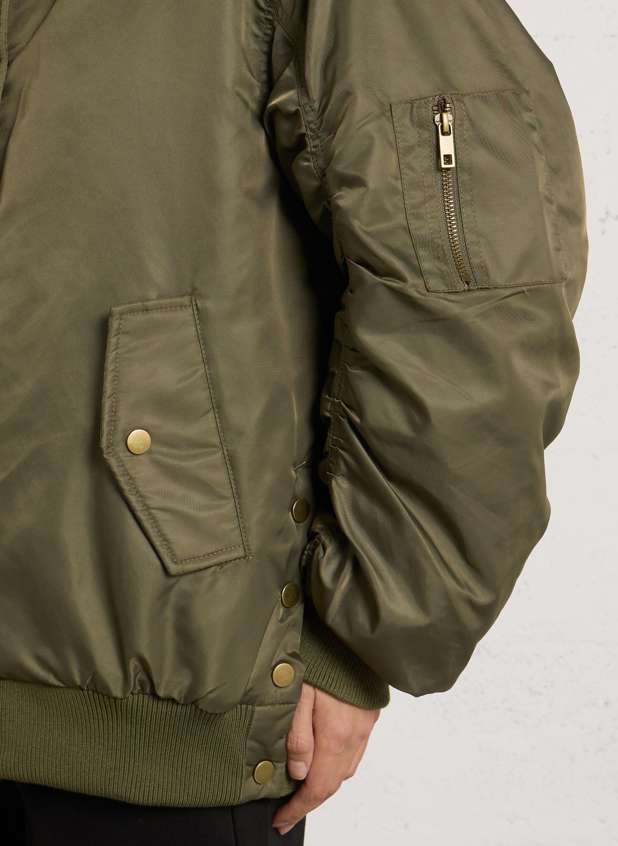 Loose-fit jacket with detachable faux fur collar LA PETITE ETOILE Khaki