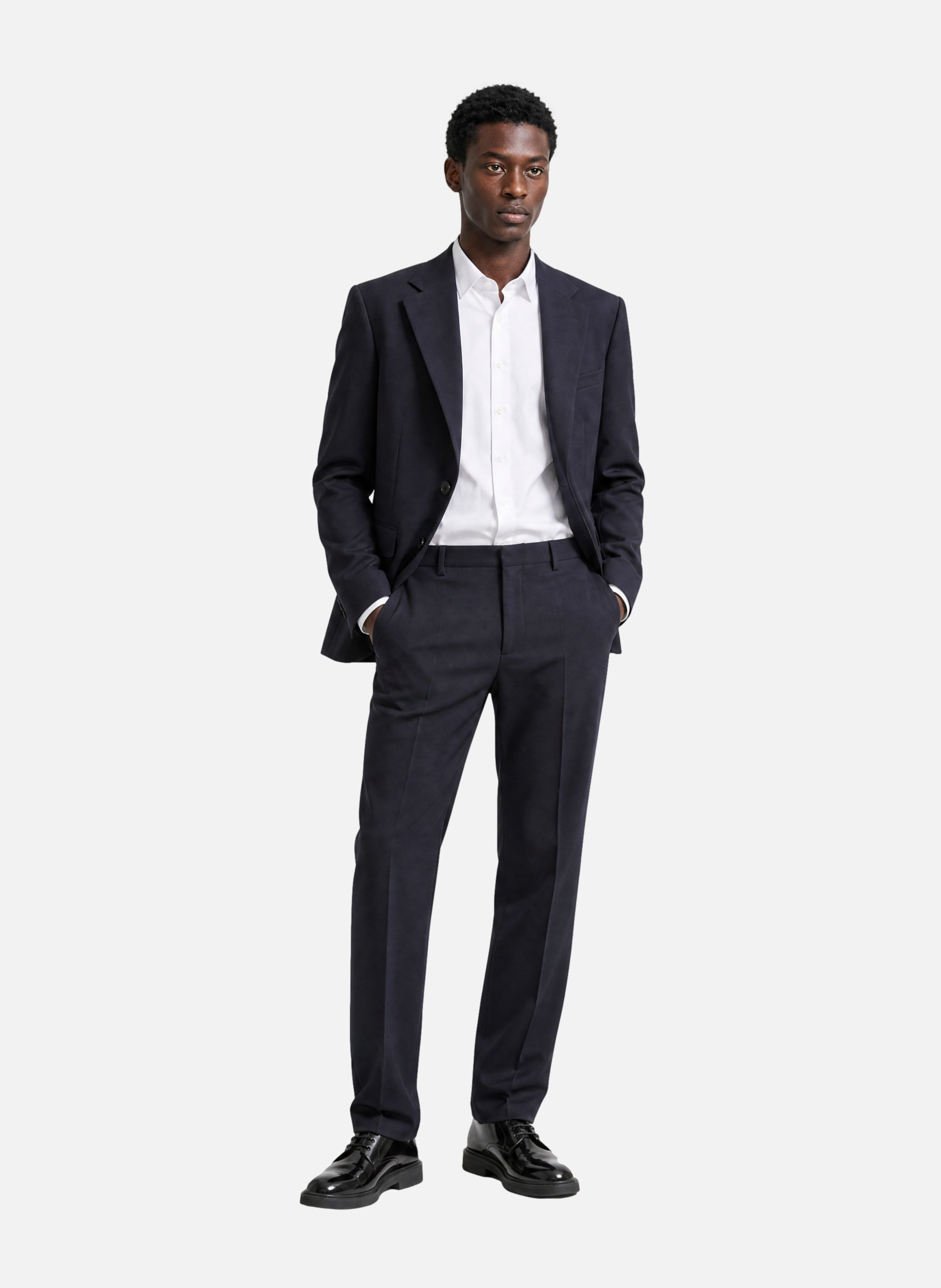 Navy straight-leg wool suit trousers THE KOOPLES Blue