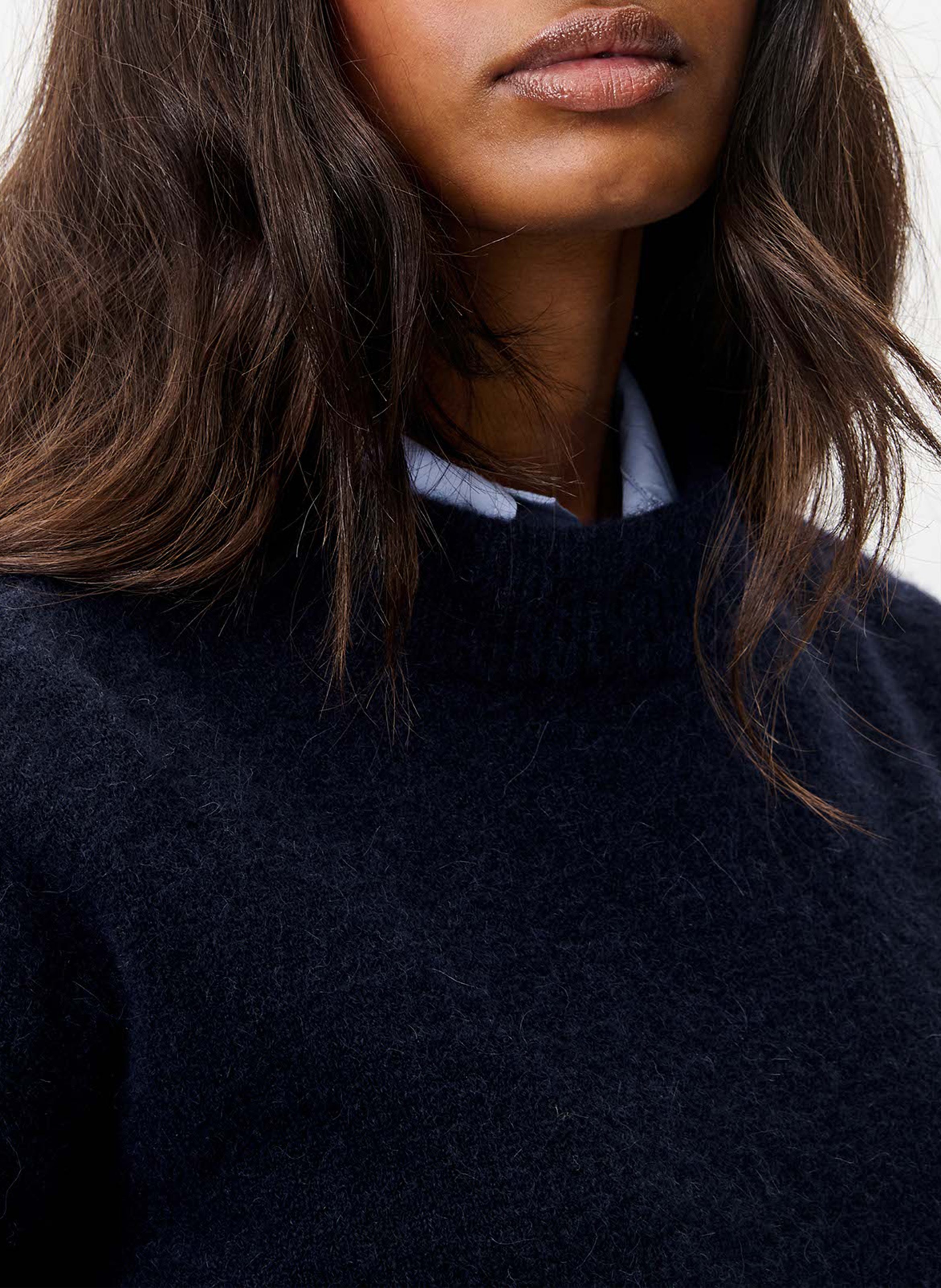 Weiter Pullover aus Wollmix SESSUN Blau