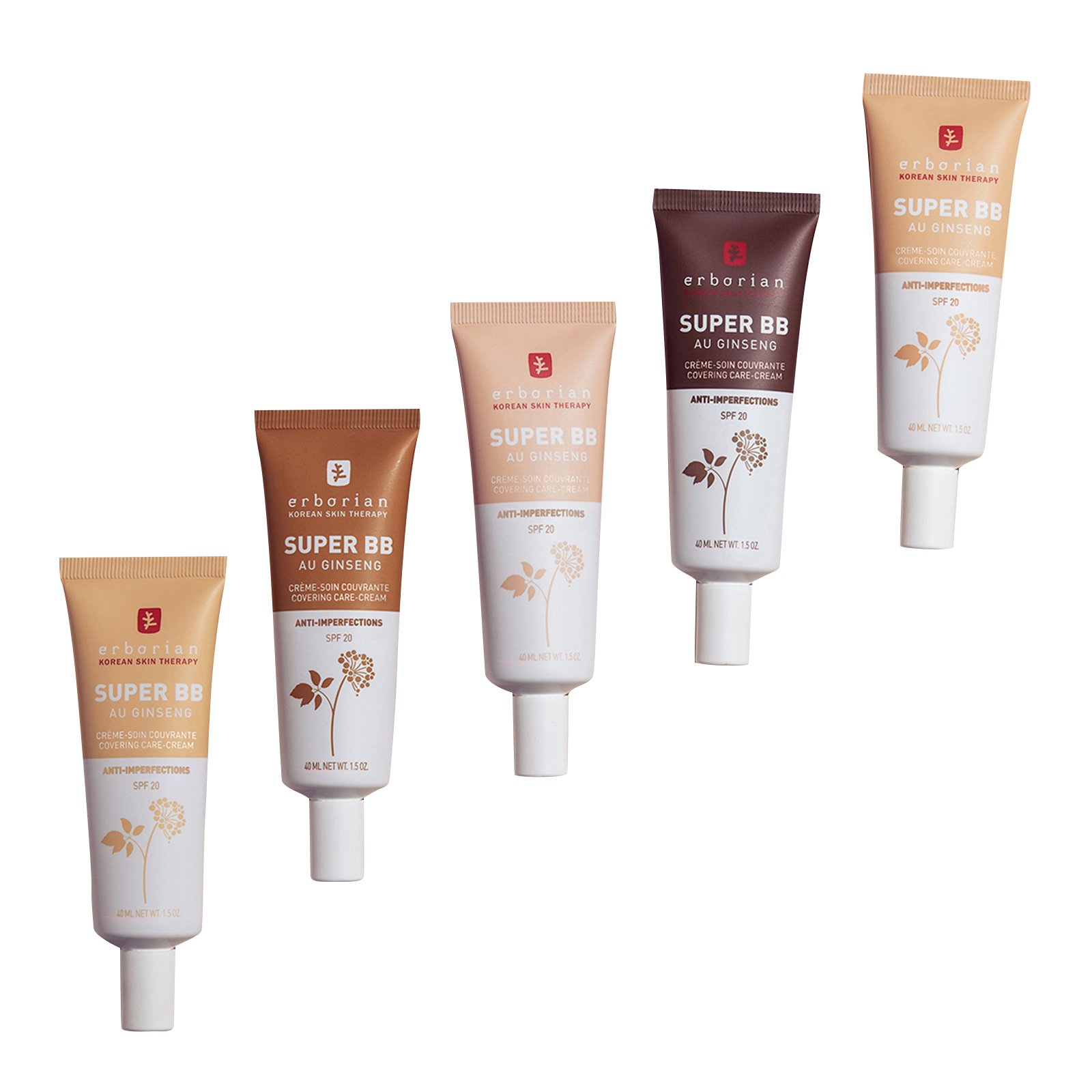 SUPER BB WITH GINSENG -- Covering care cream anti-imperfections ERBORIAN Chocolat