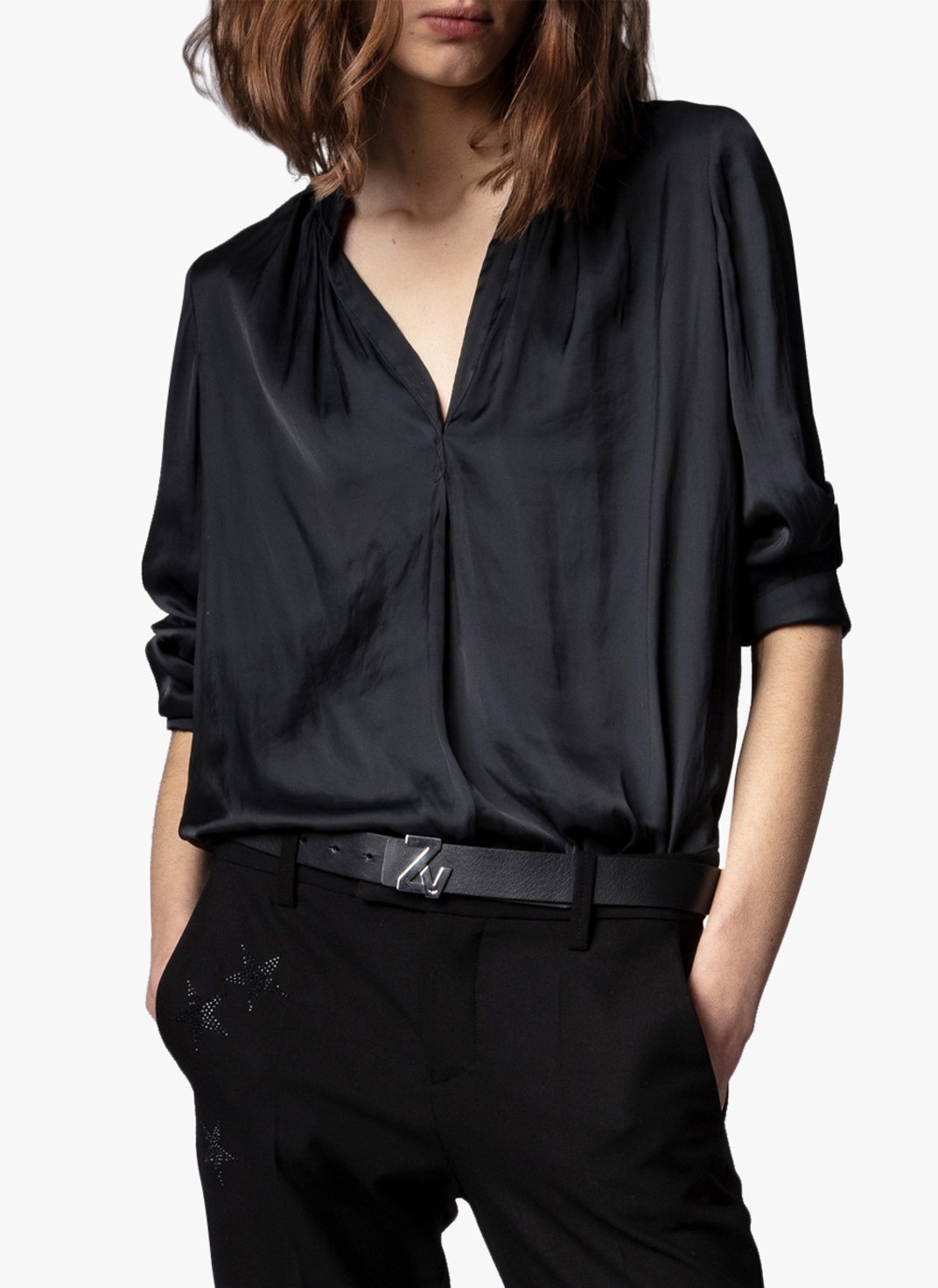 Blouse droite col V ZADIG&VOLTAIRE Noir