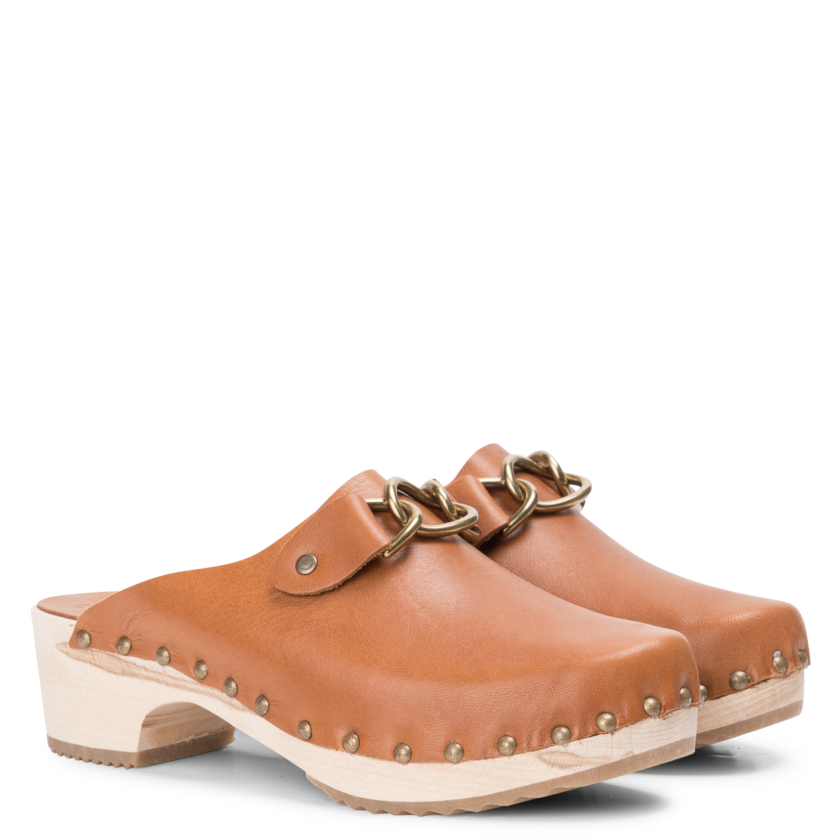 Sabots à talon en cuir  BOSABO Marron