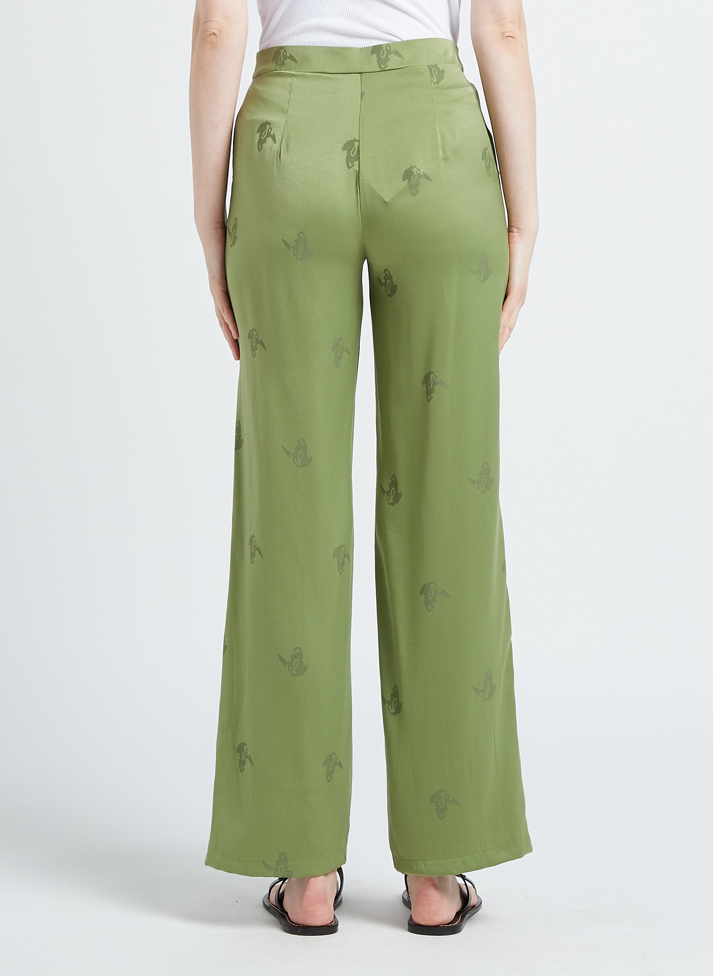 Gerade Hose mit Schmetterlingsmotiv VILA Grun