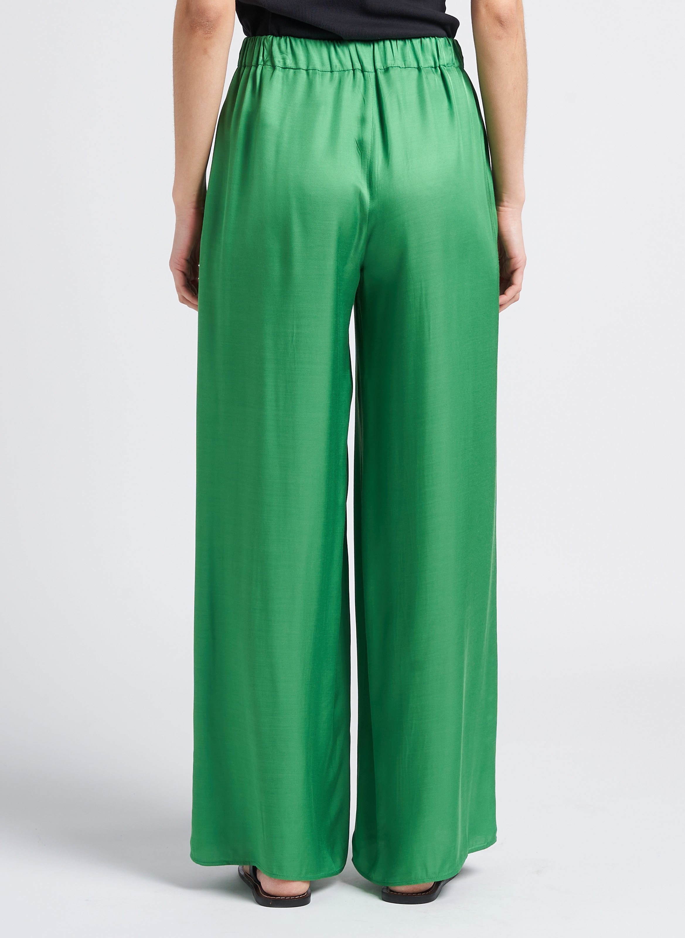 Soepelvallende, wijde broek met hoge taille PENNYBLACK Groen