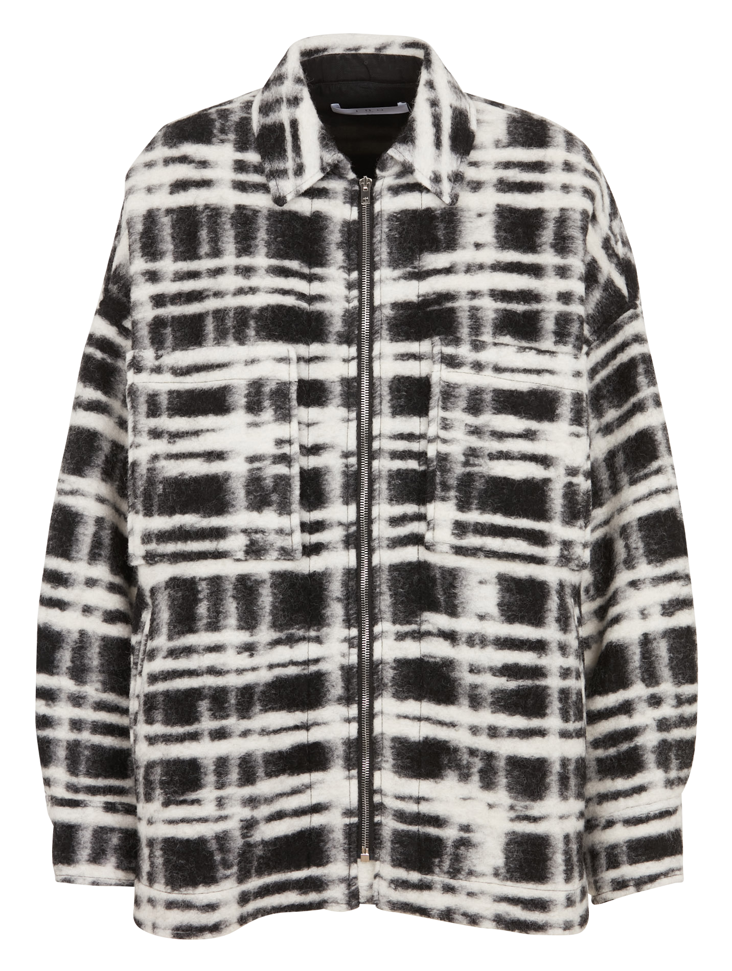 Checked wool-blend jacket with classic collar IRO Black