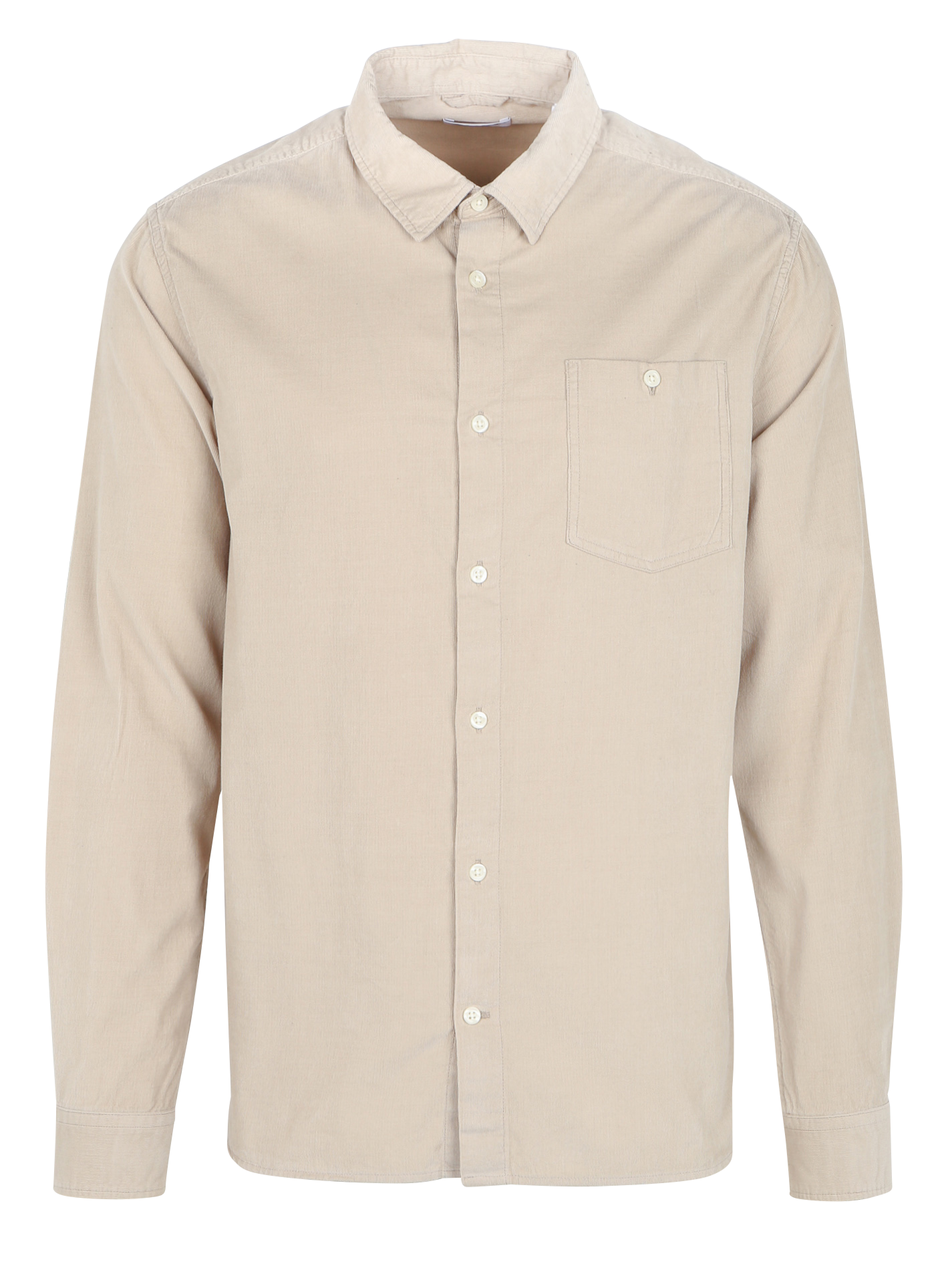 Chemise col classique aspect velours côtelé en coton bio KNOWLEDGE COTTON APPAREL Beige