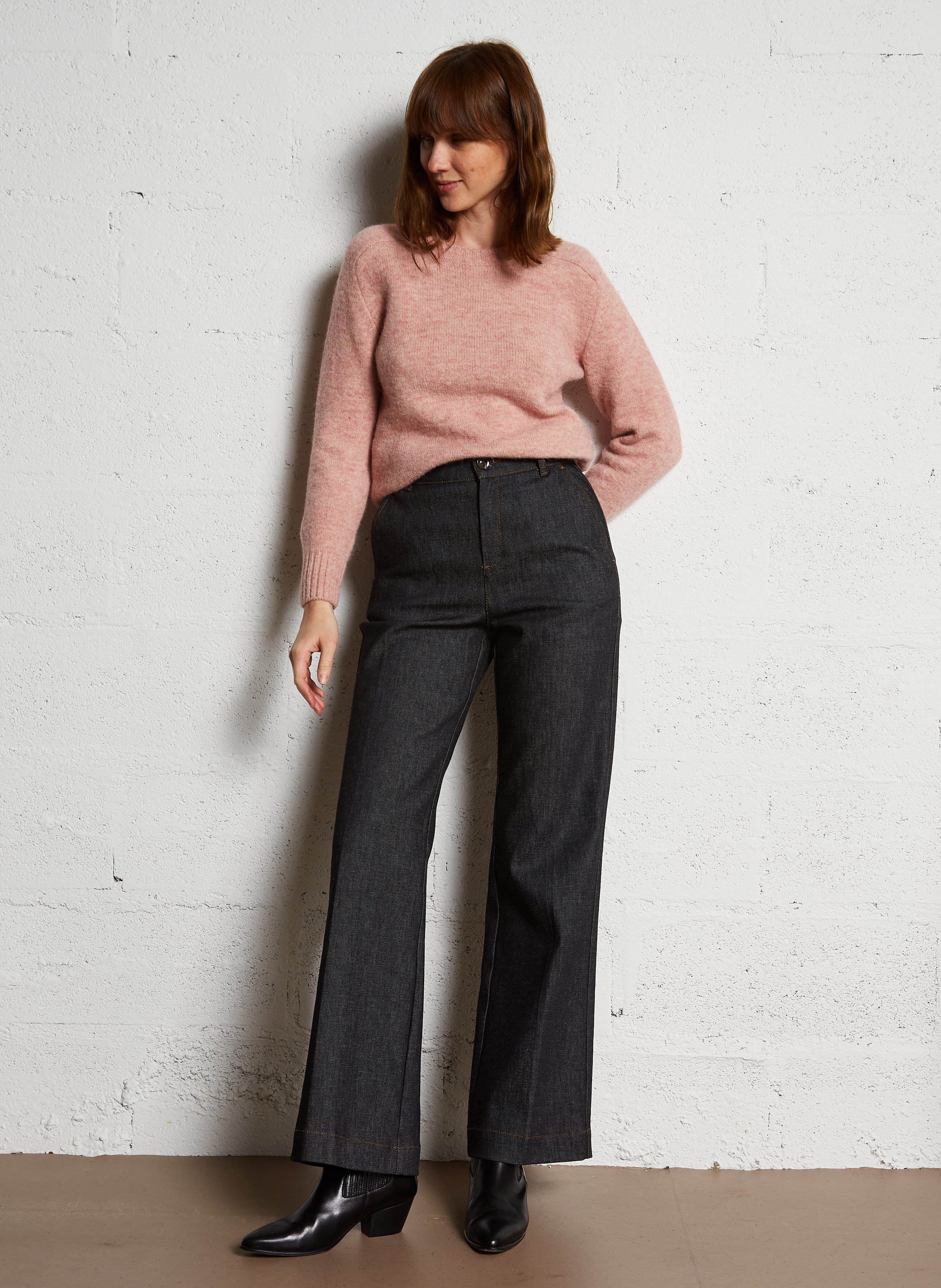 Jean large en coton SOEUR Noir