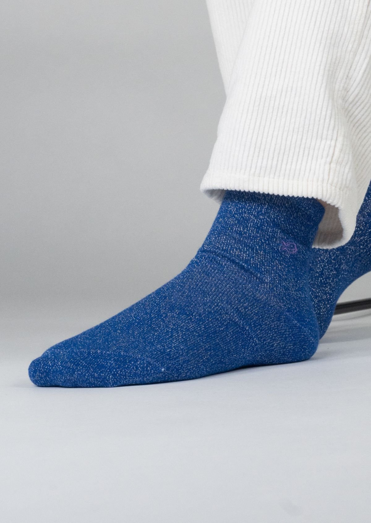 Solid Combed Cotton Glittery Socks BILLYBELT Blue