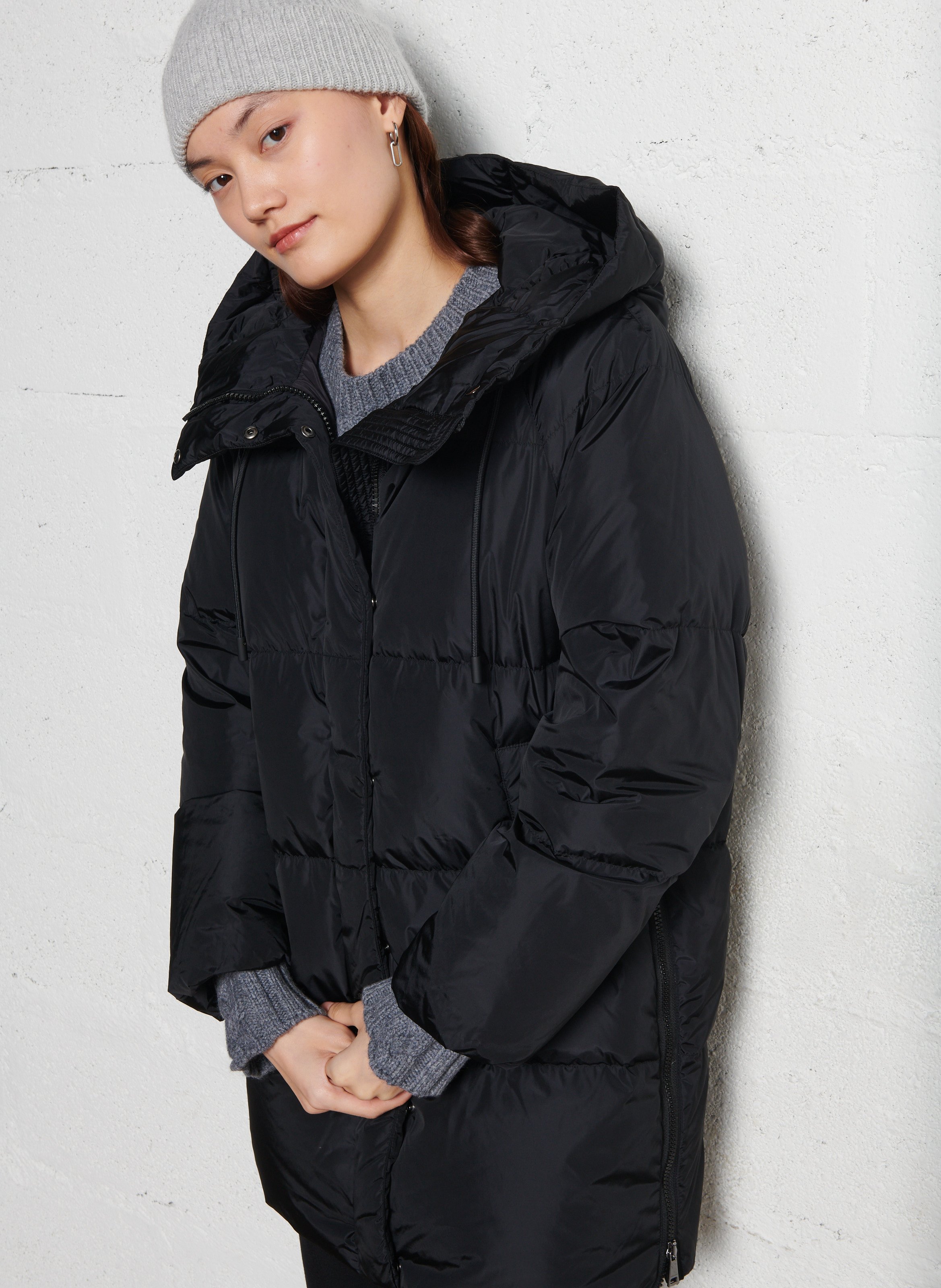 Black High neck padded jacket