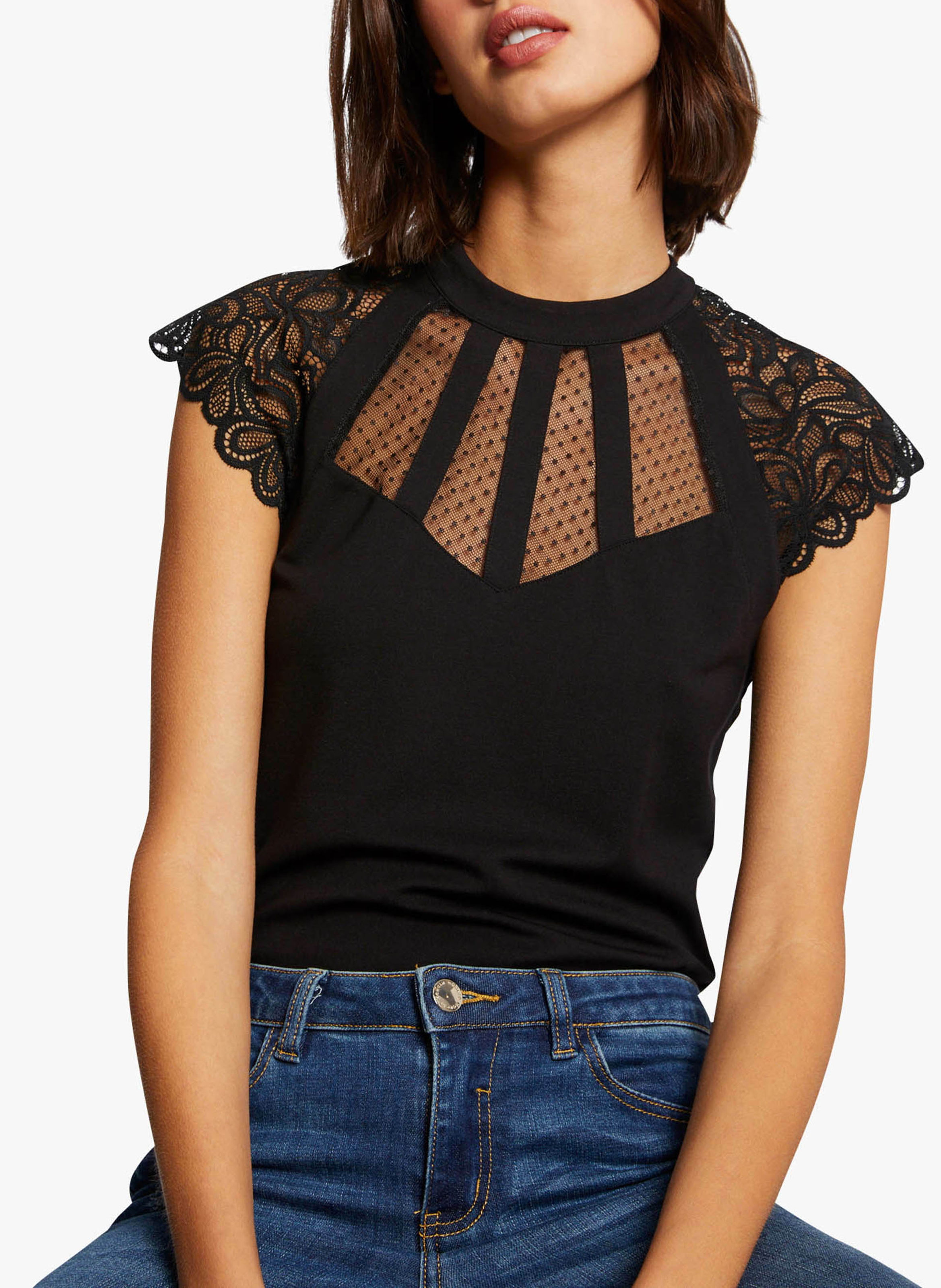 Short-sleeved top MORGAN Black