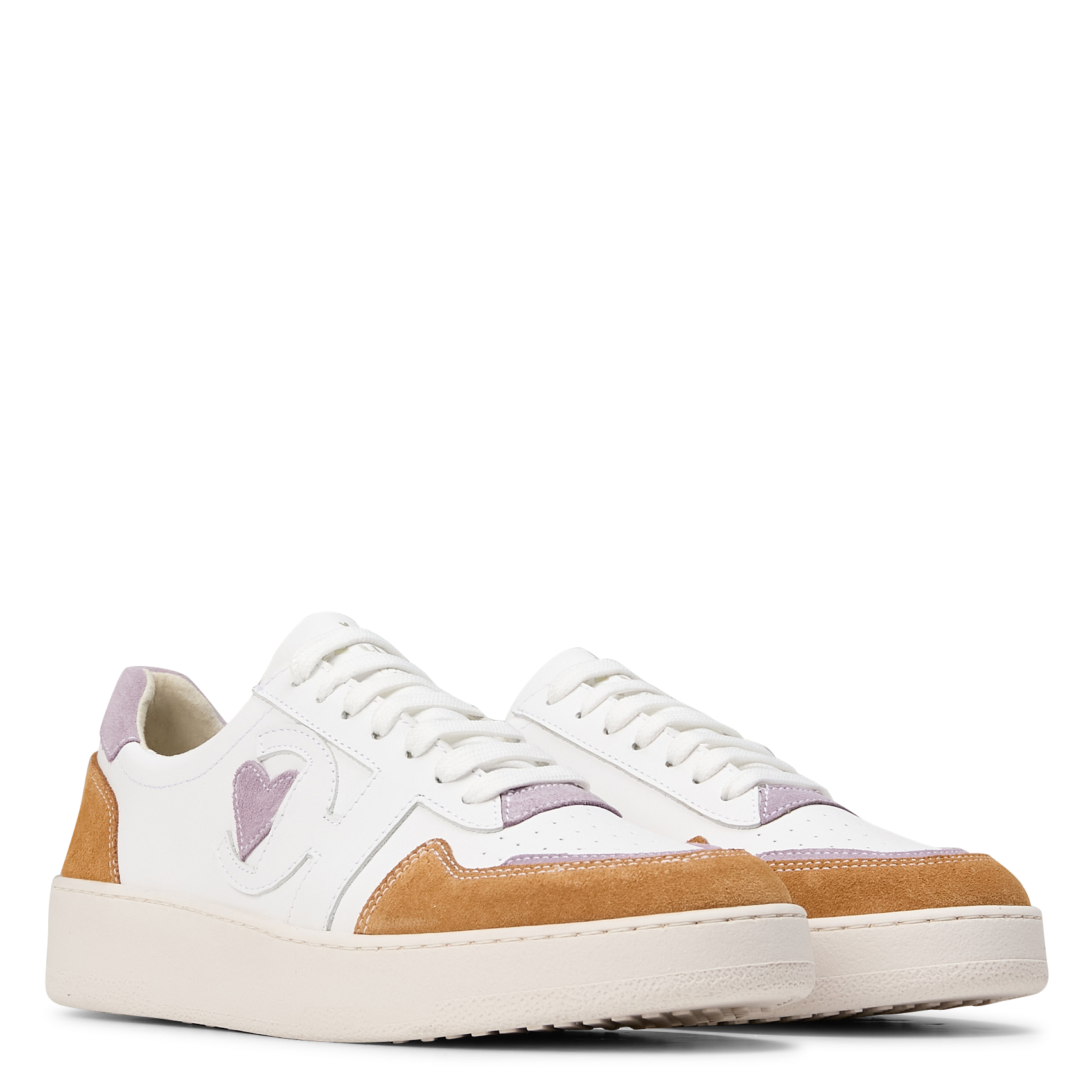 Baskets basses en cuir mélangé I CODE Violet