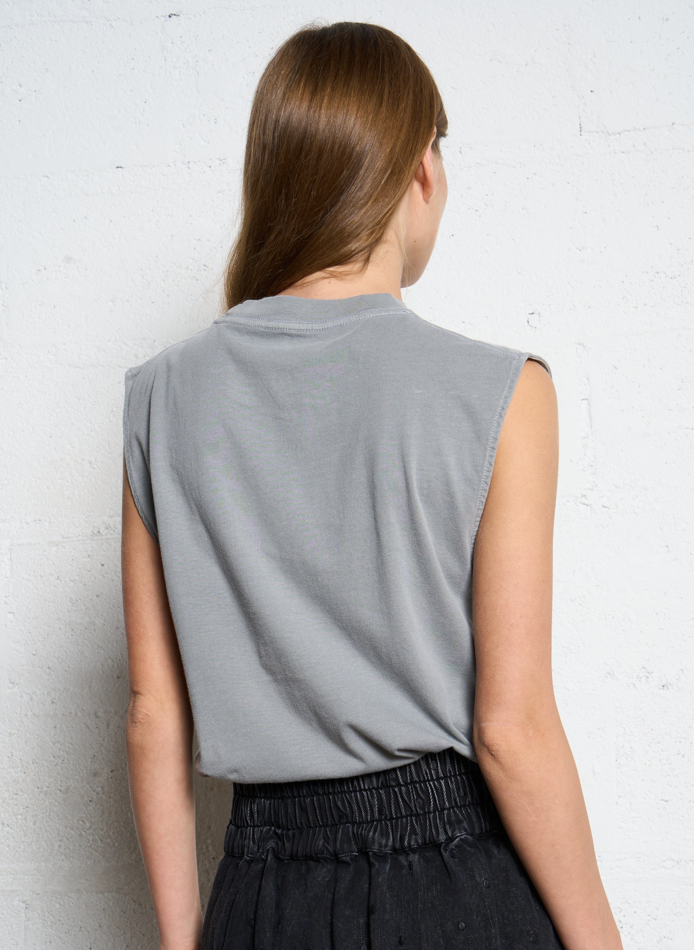 Straight-cut printed cotton T-shirt NEWTONE Grey