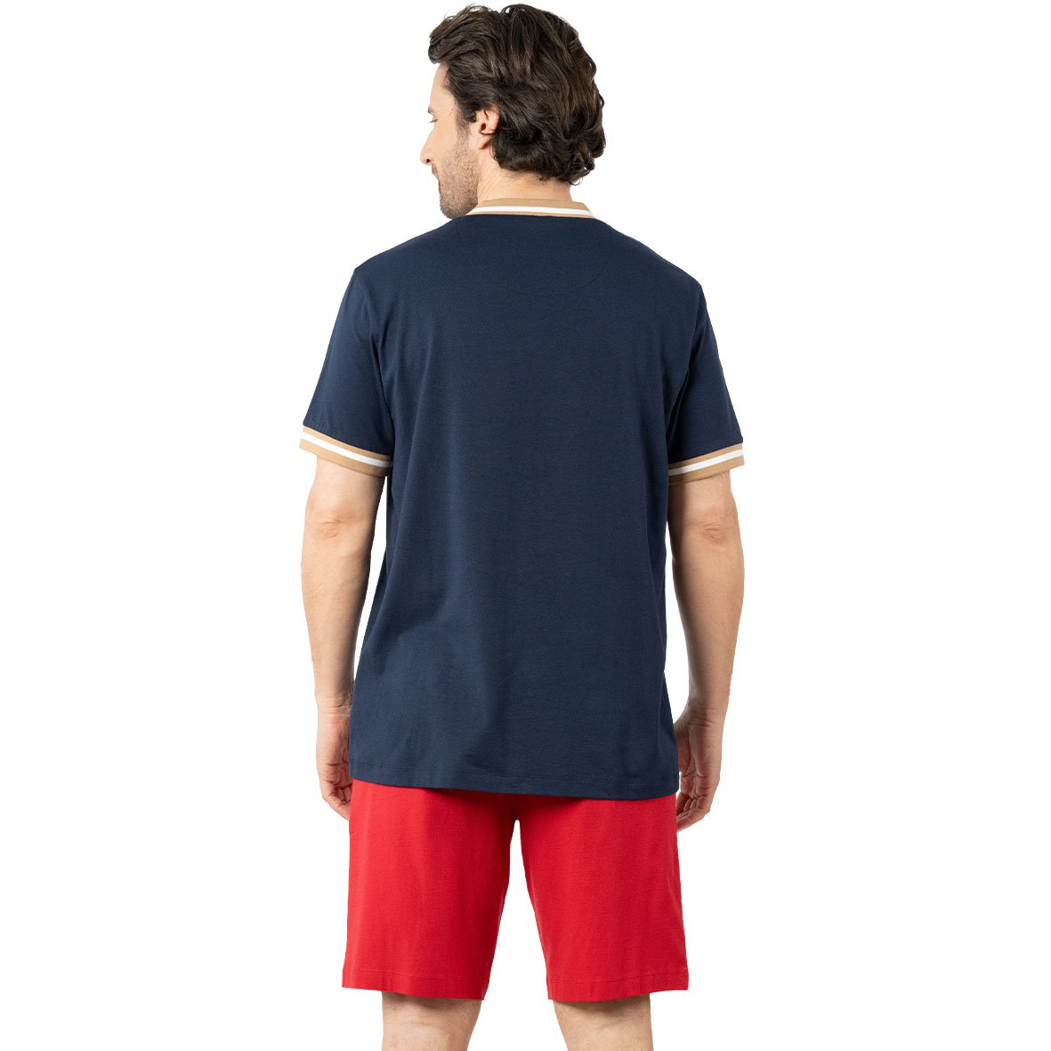 Short open collar casual men's pajamas by Eminence EMINENCE Multicolored