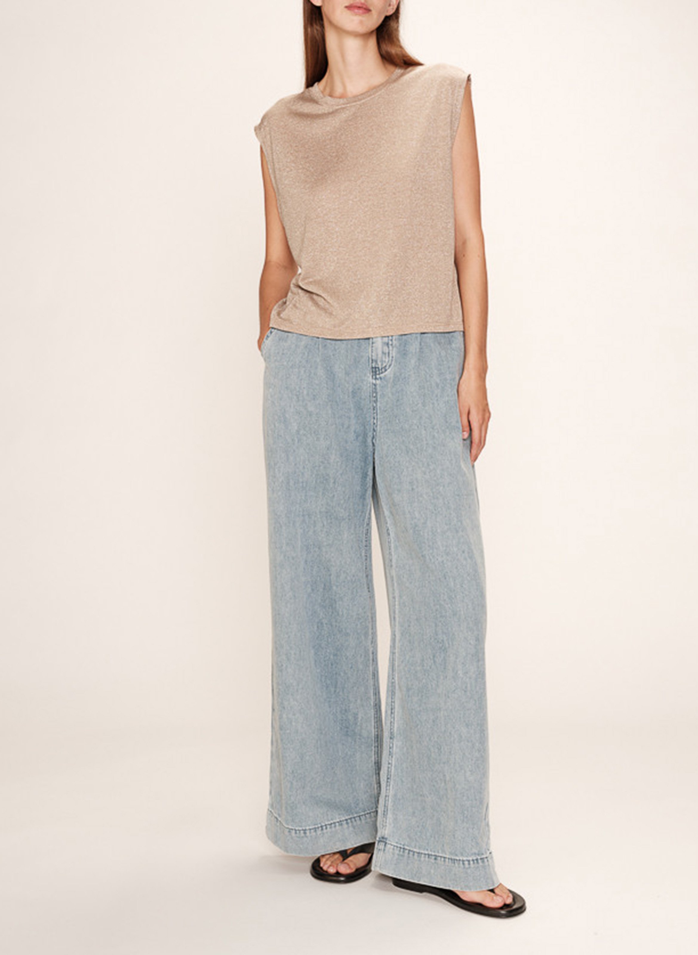 Tee-shirt col rond  GRACE ET MILA Marron