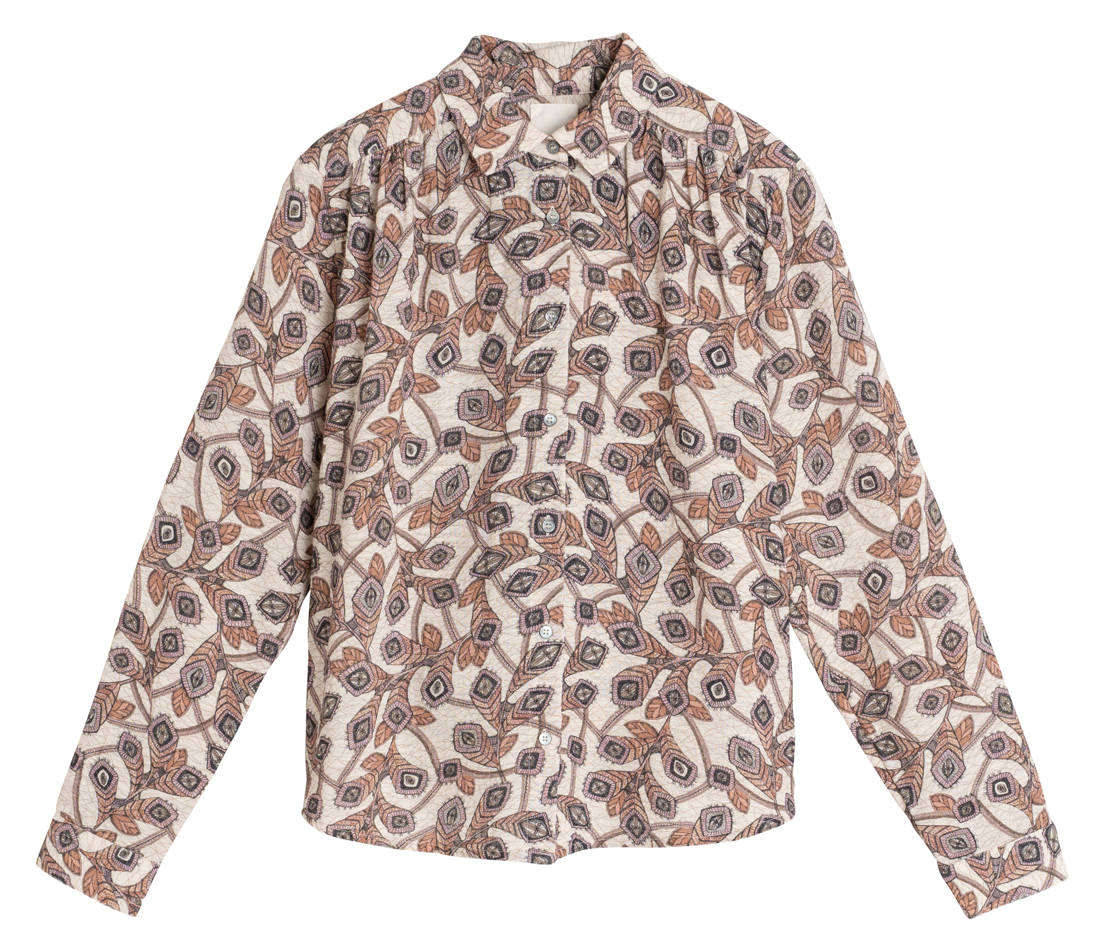 Chemise ample imprimée en coton INDI & COLD Beige