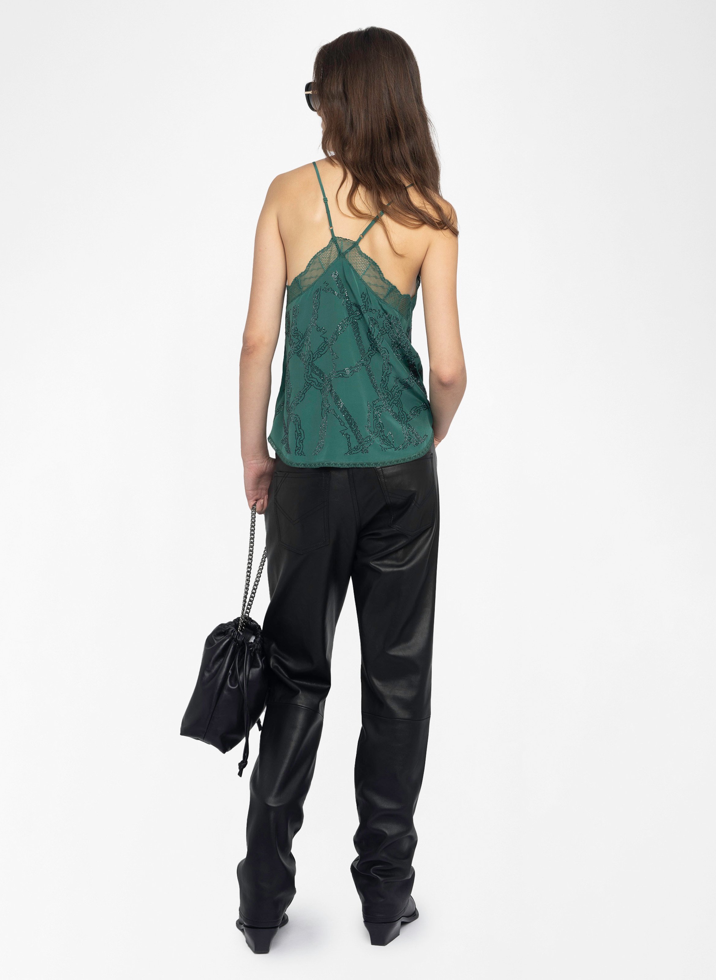 Caraco col V en soie ZADIG&VOLTAIRE Vert