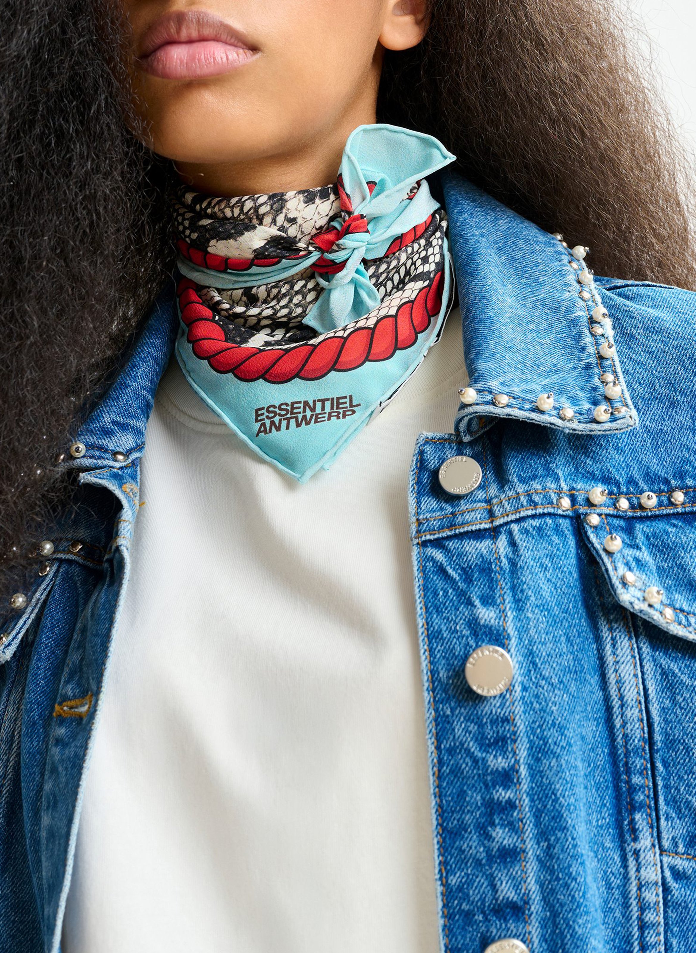 Straight cotton jacket ESSENTIEL ANTWERP Blue