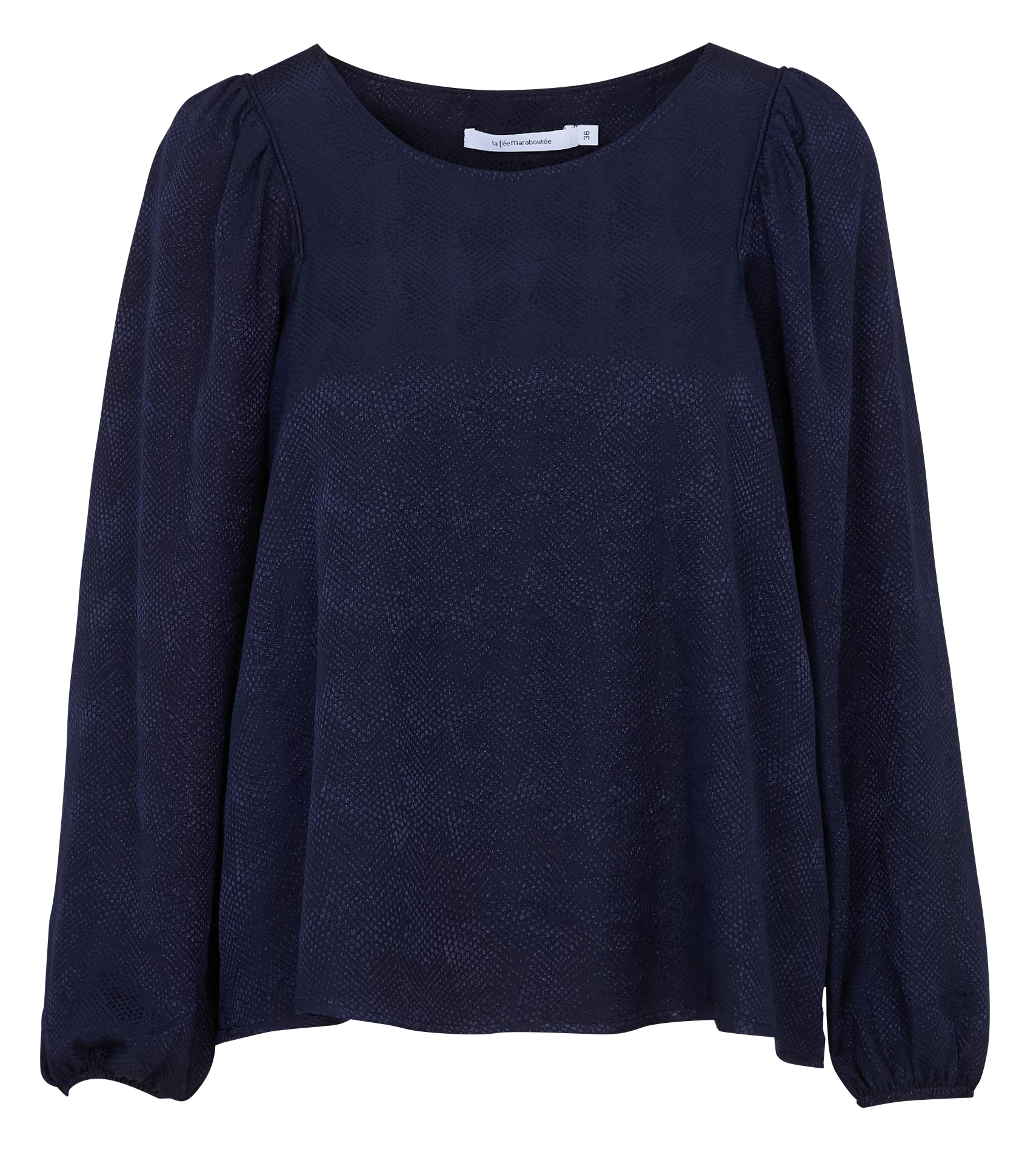 Straight top with puffy long sleeves LA FEE MARABOUTEE Blue