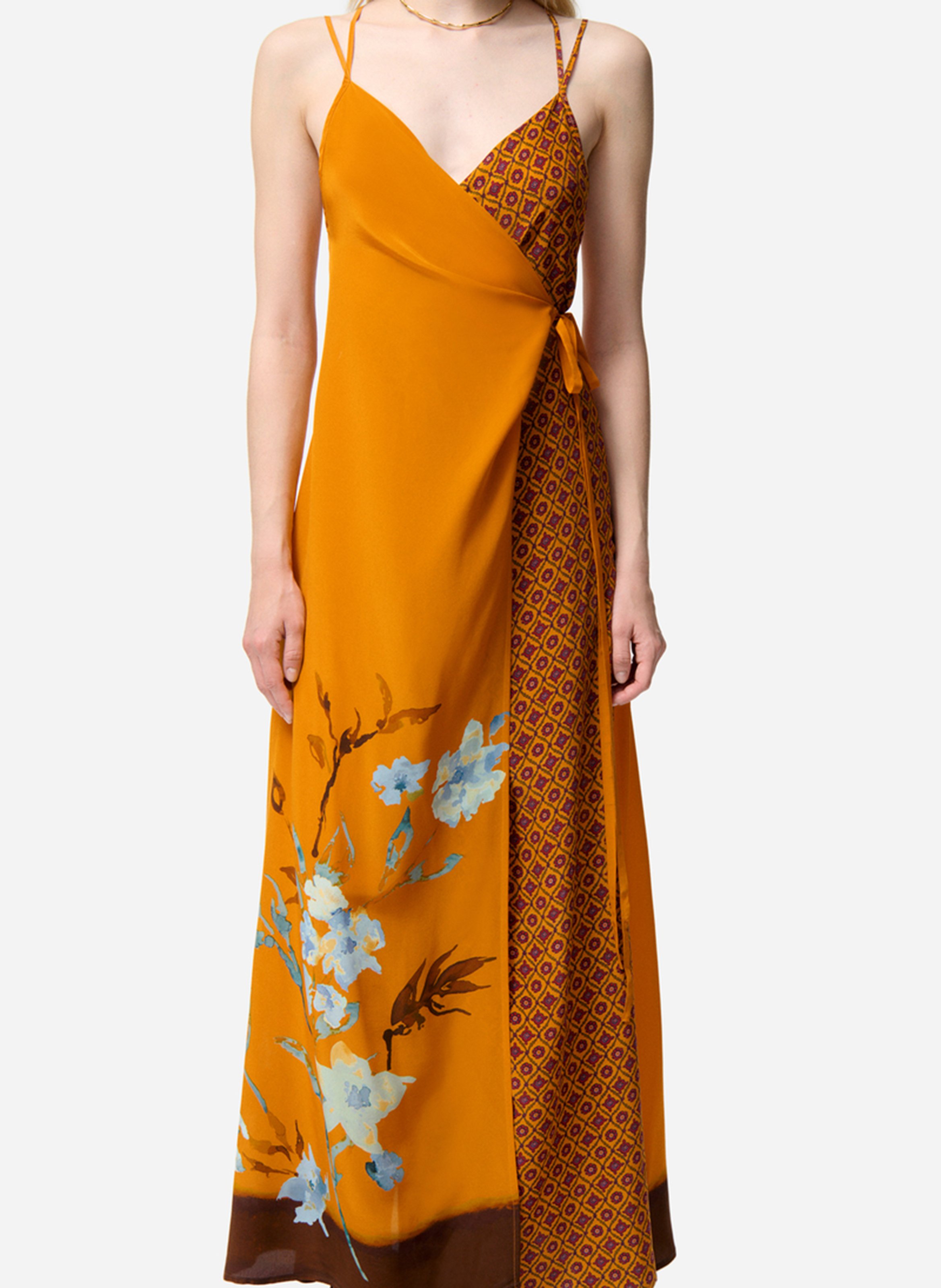 Robe longue imprimée VANESSA BRUNO Marron