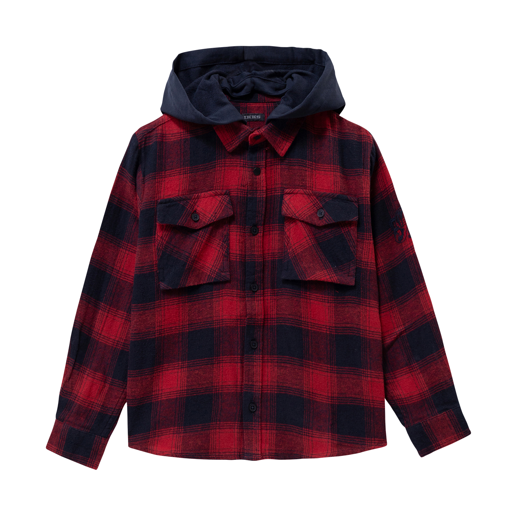 Cotton overshirt with classic collar IKKS JUNIOR Red