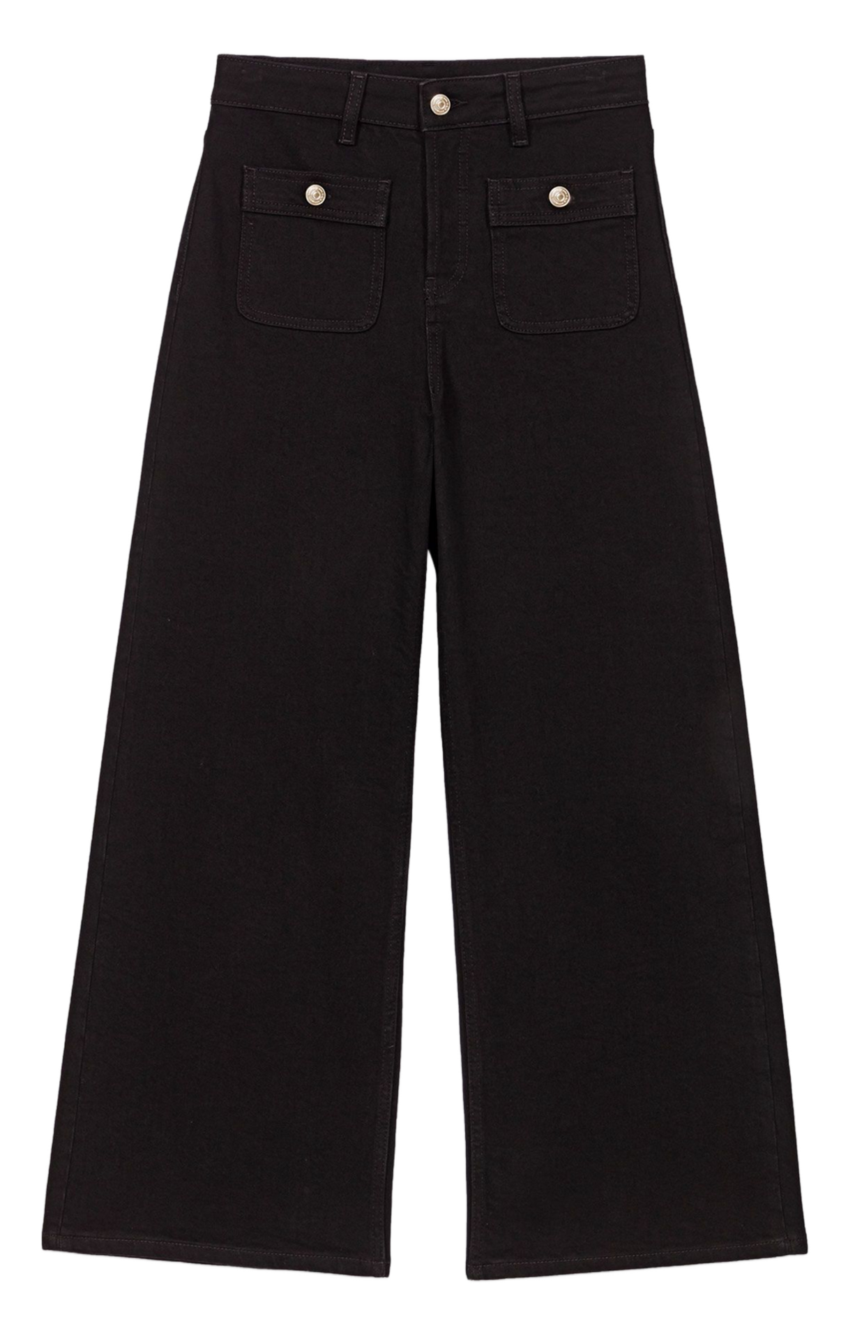 Wijde jeans - katoenblend MAJE Zwart