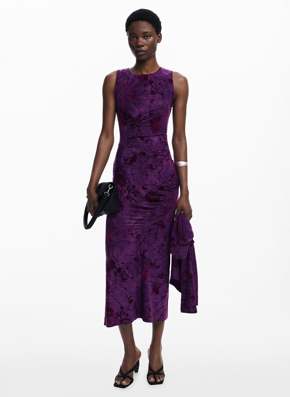 Abito midi aderente senza maniche DESIGUAL Rosso