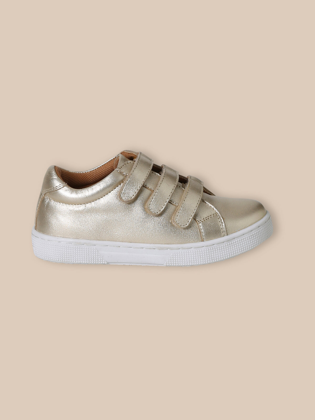 Iridescent leather sneakers CYRILLUS Yellow