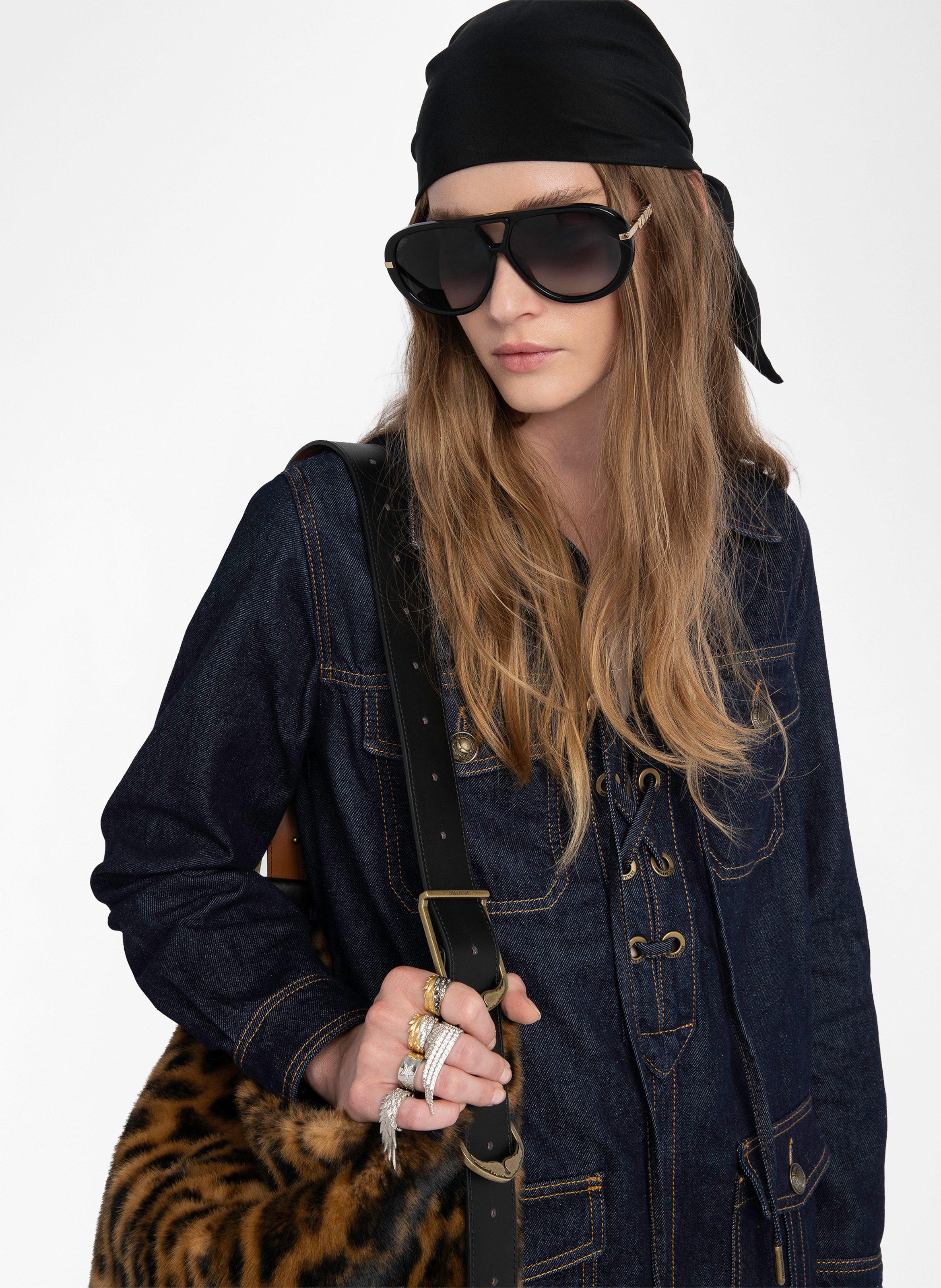 Robe droite en coton ZADIG&VOLTAIRE Bleu